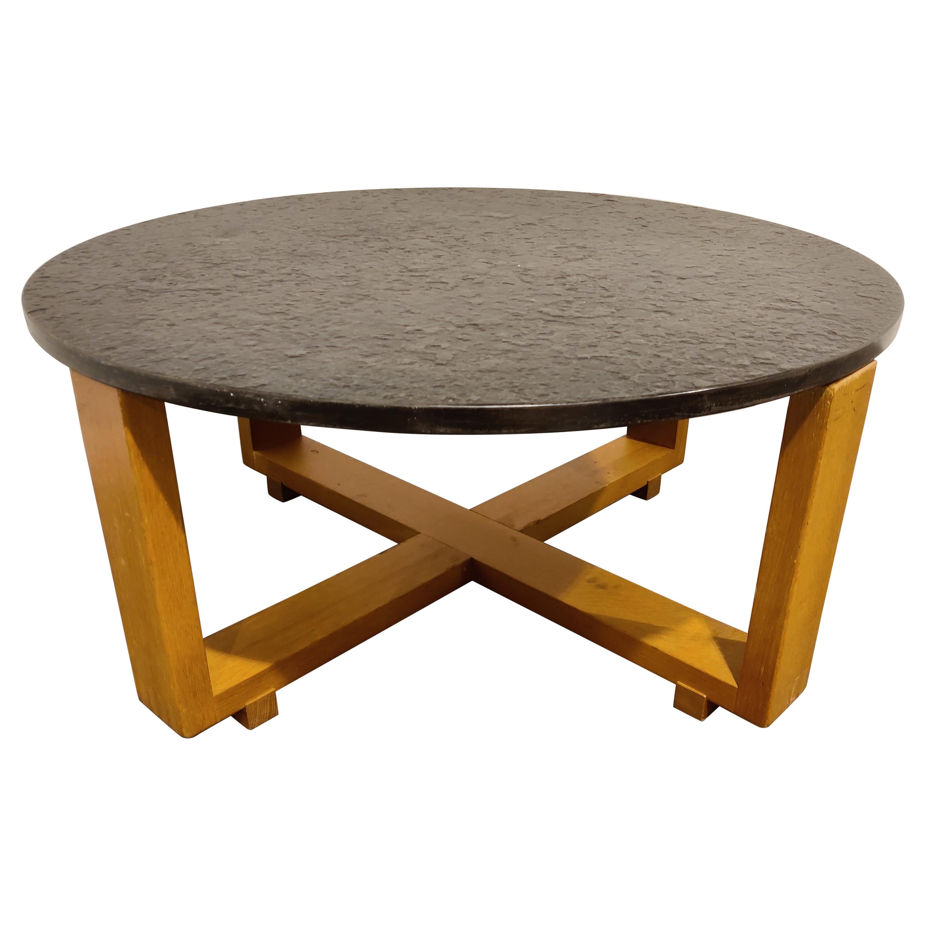 Round Brutalist Coffee Table, 1960s