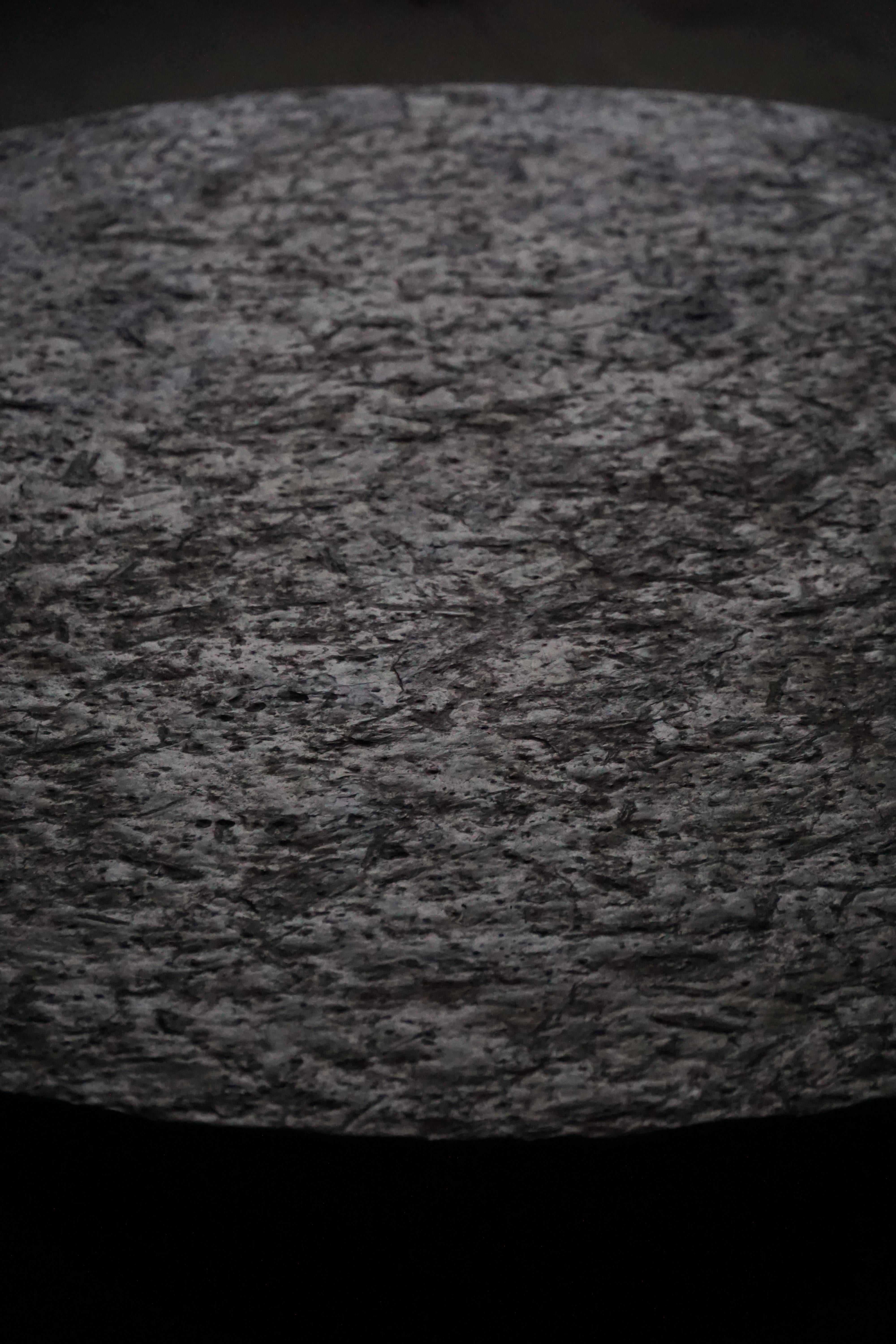 Round Brutalist Coffee Table in Stone & Steel, French Mid-Century Modern, 1970s en vente 8