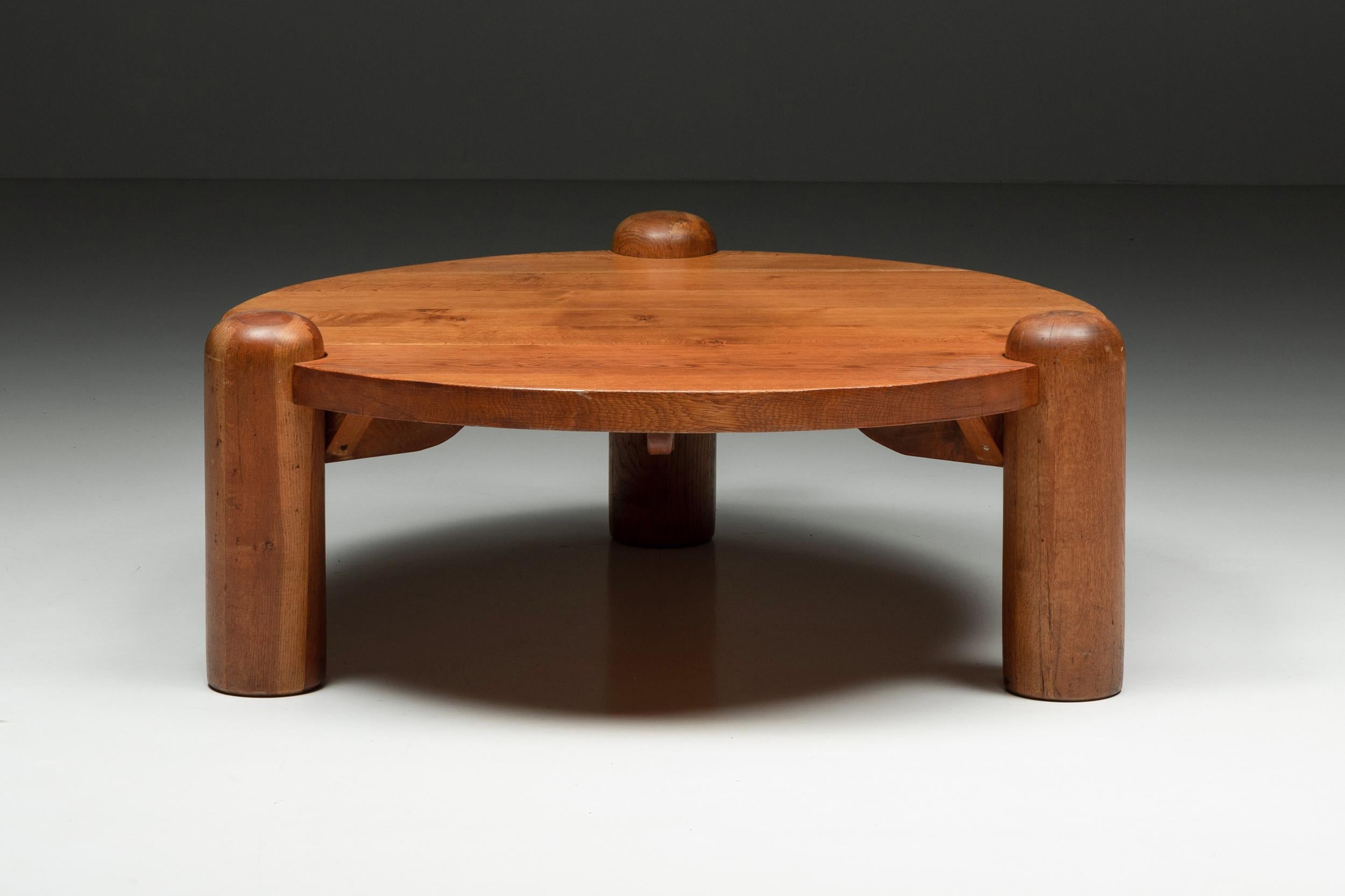 Round Brutalist Coffee Table, the Netherlands, Wabi-Sabi Inspired, 1970's In Excellent Condition In Antwerp, BE