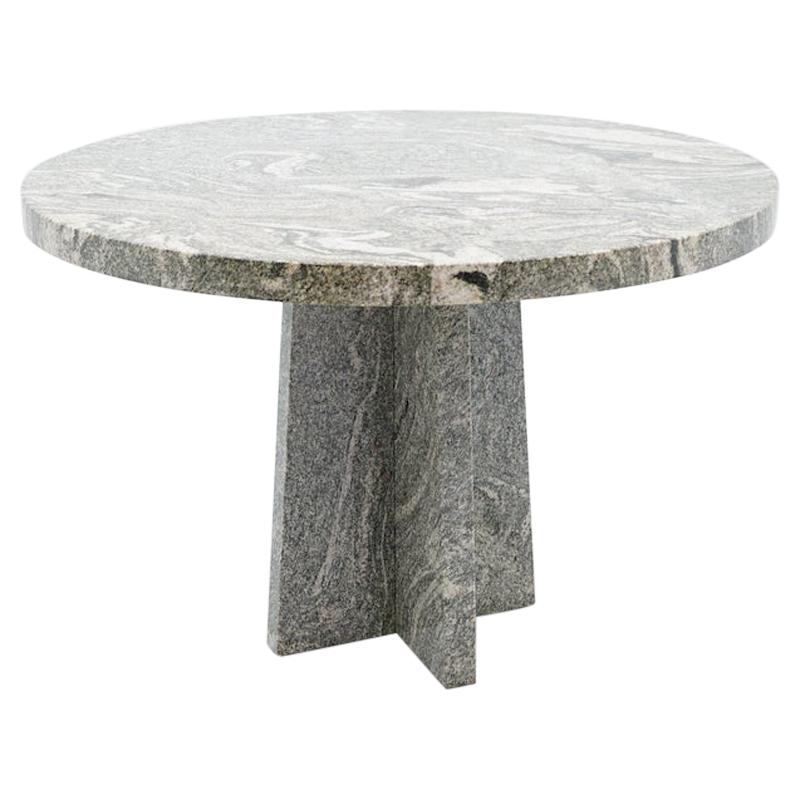 Round Brutalist Style Granite Stone Dining Table, 1970s For Sale