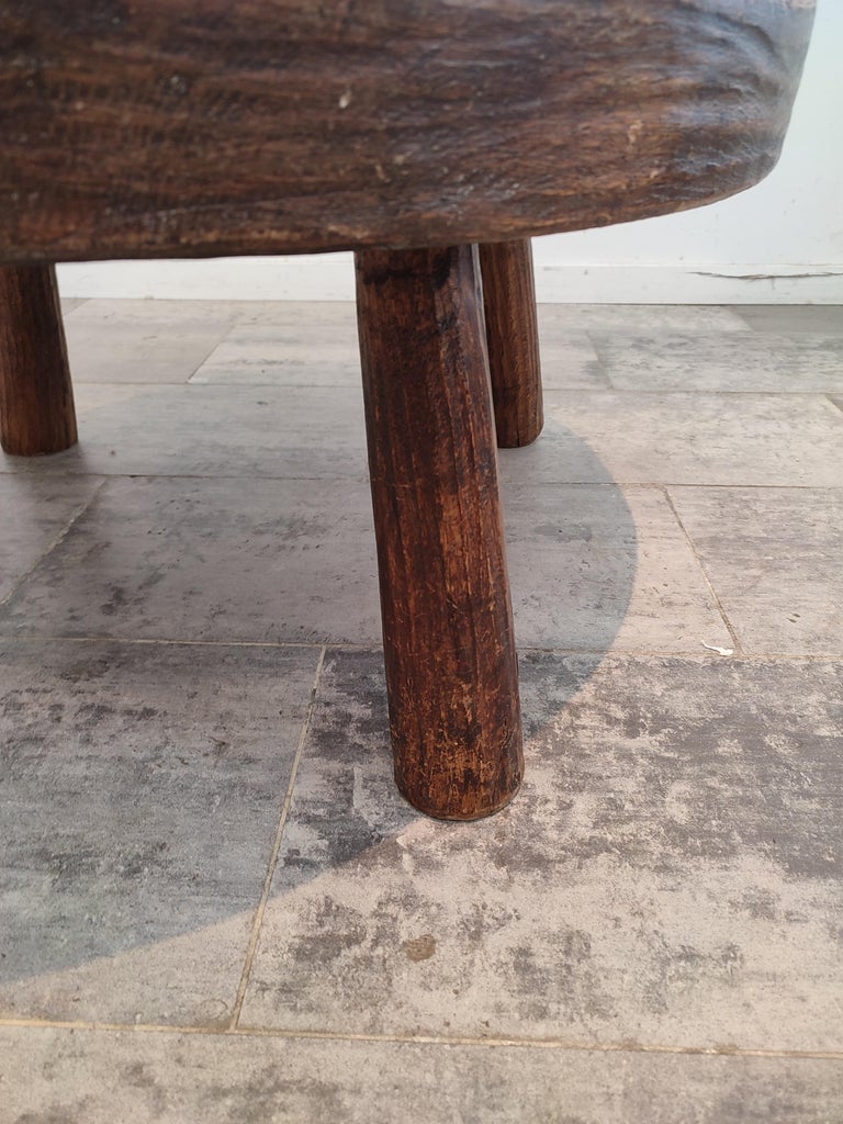 Round Brutalist Wabi Sabi Coffee Table In Good Condition For Sale In Waasmunster, BE