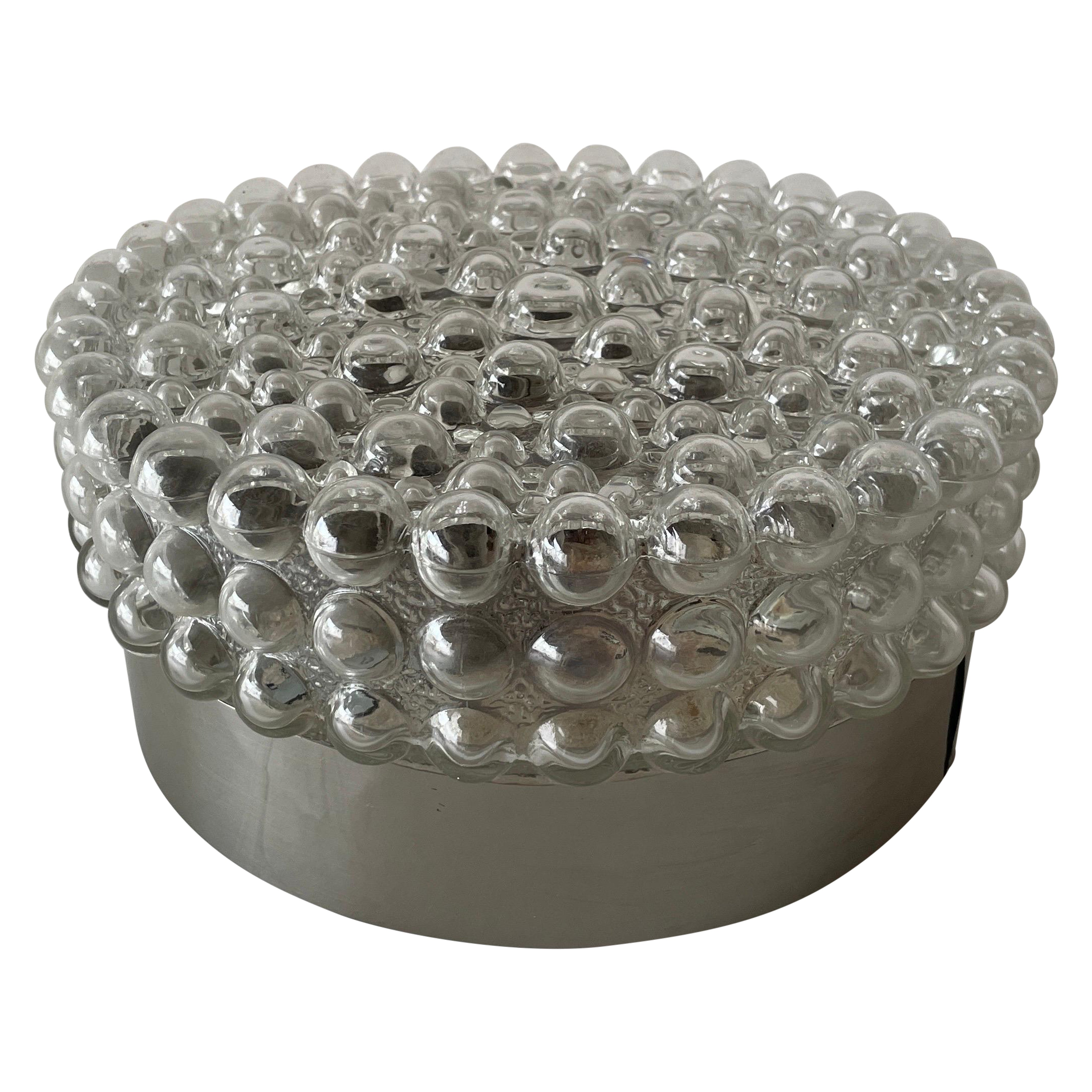 Round Bubble Glass Flush Mount or Wall Lamp by Limburg, 1960s, Germany For Sale