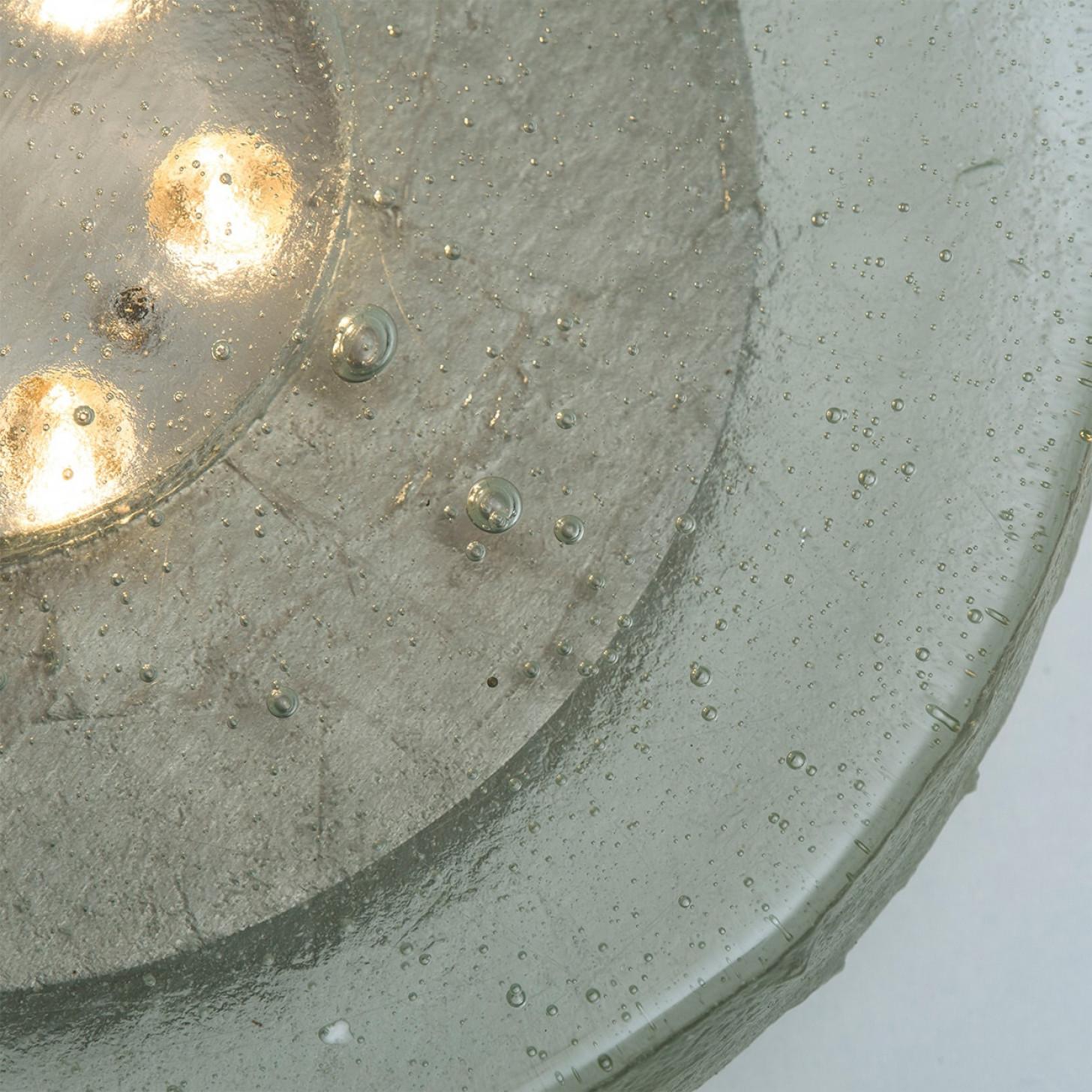 Monture encastrée ronde Bulls Eye en verre de glace épais et acier inoxydable en vente 7