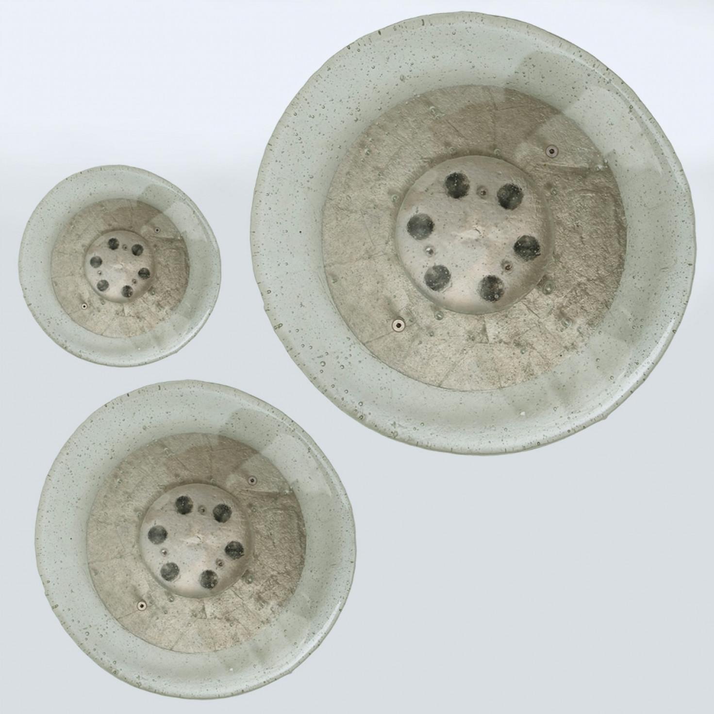 Monture encastrée ronde Bulls Eye en verre de glace épais et acier inoxydable en vente 11