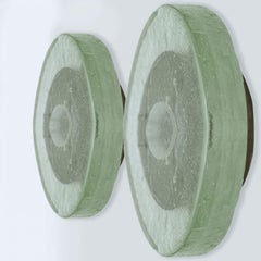 Lampada da incasso rotonda in vetro ghiaccio e acciaio inox con occhio di bue