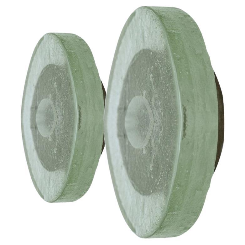 Runde Bulls Eye Dickes Eisglas und Edelstahl Flush Mount