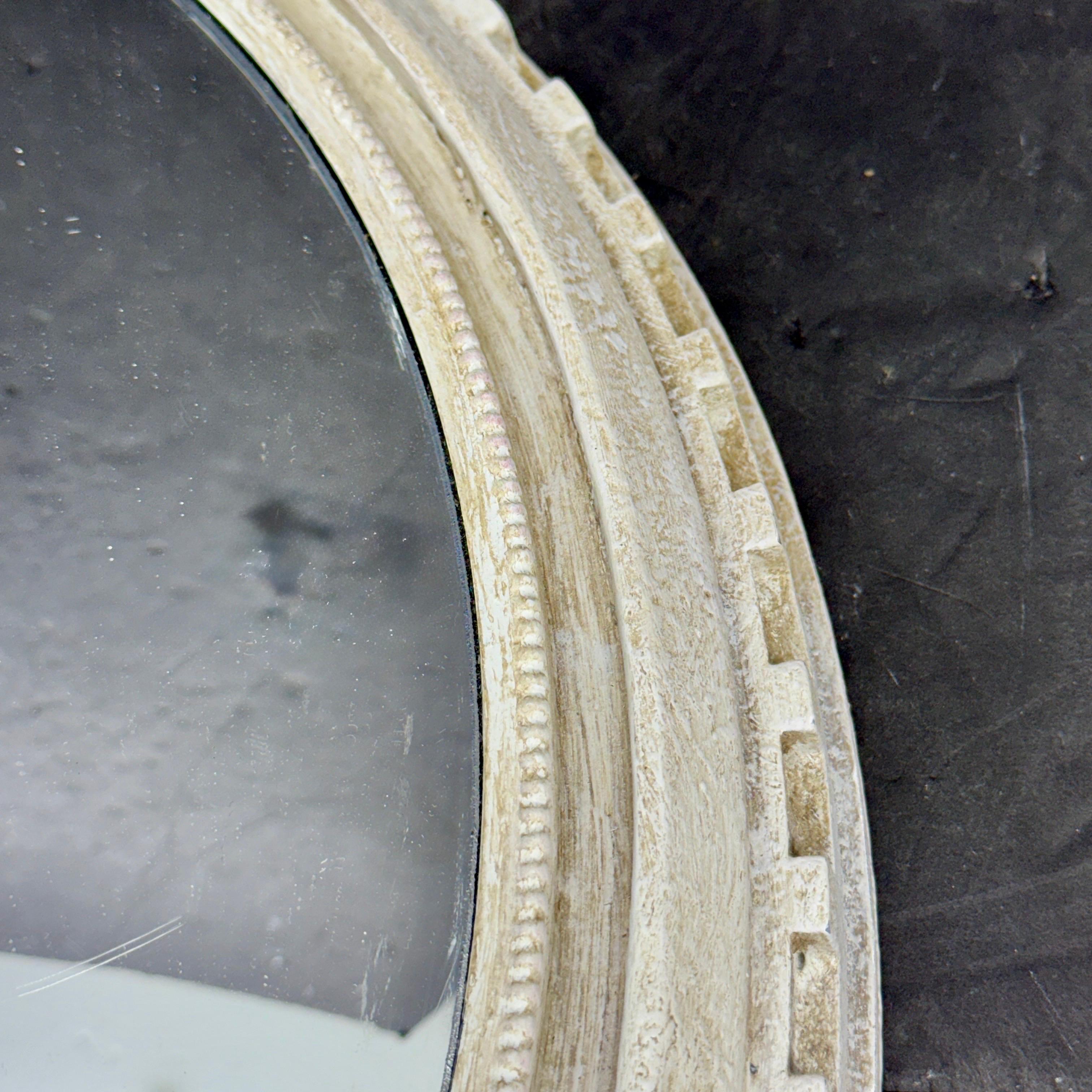 Round Bullseye Wall Mirror Gustavian Style Painted For Sale 6