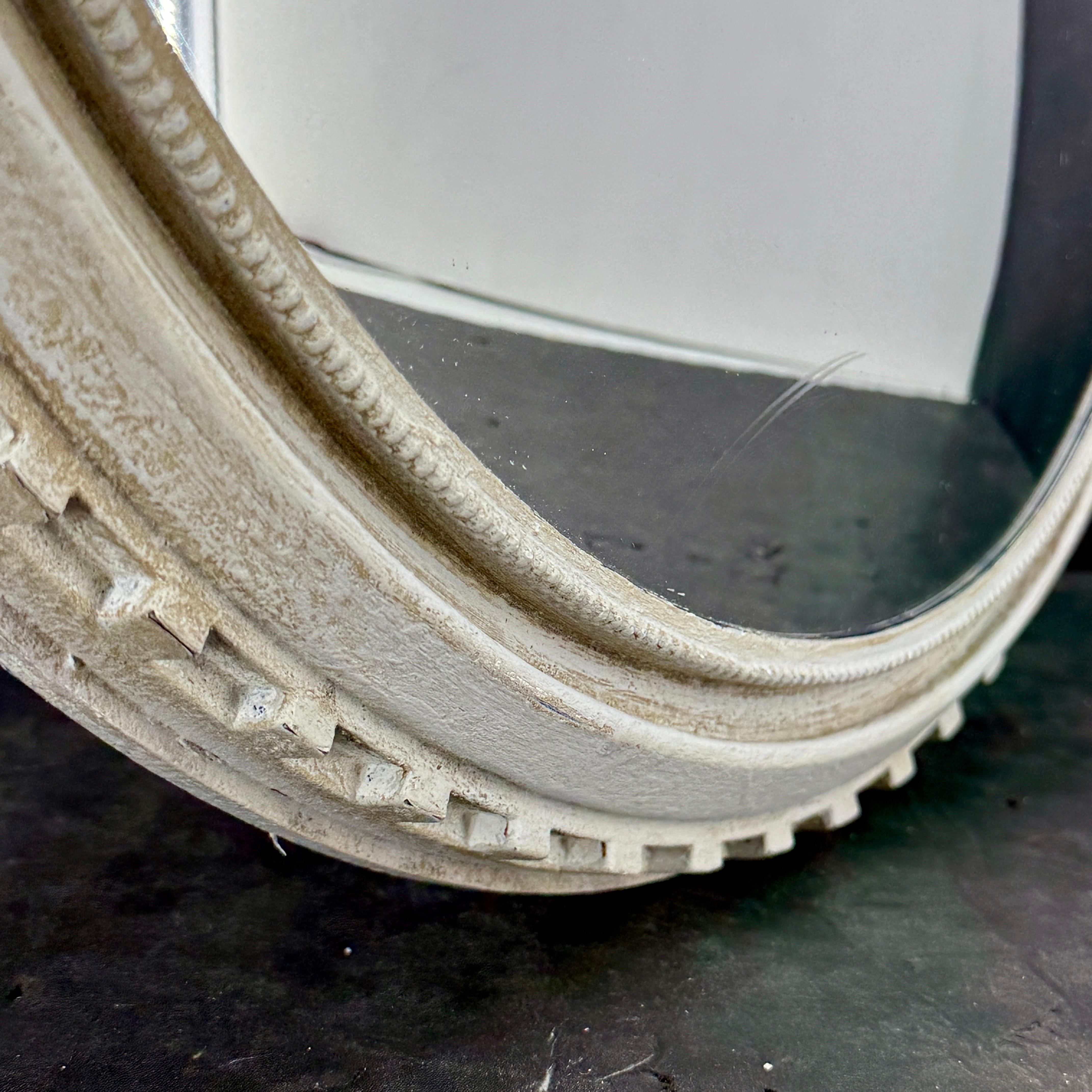 Modern Round Bullseye Wall Mirror Gustavian Style Painted For Sale