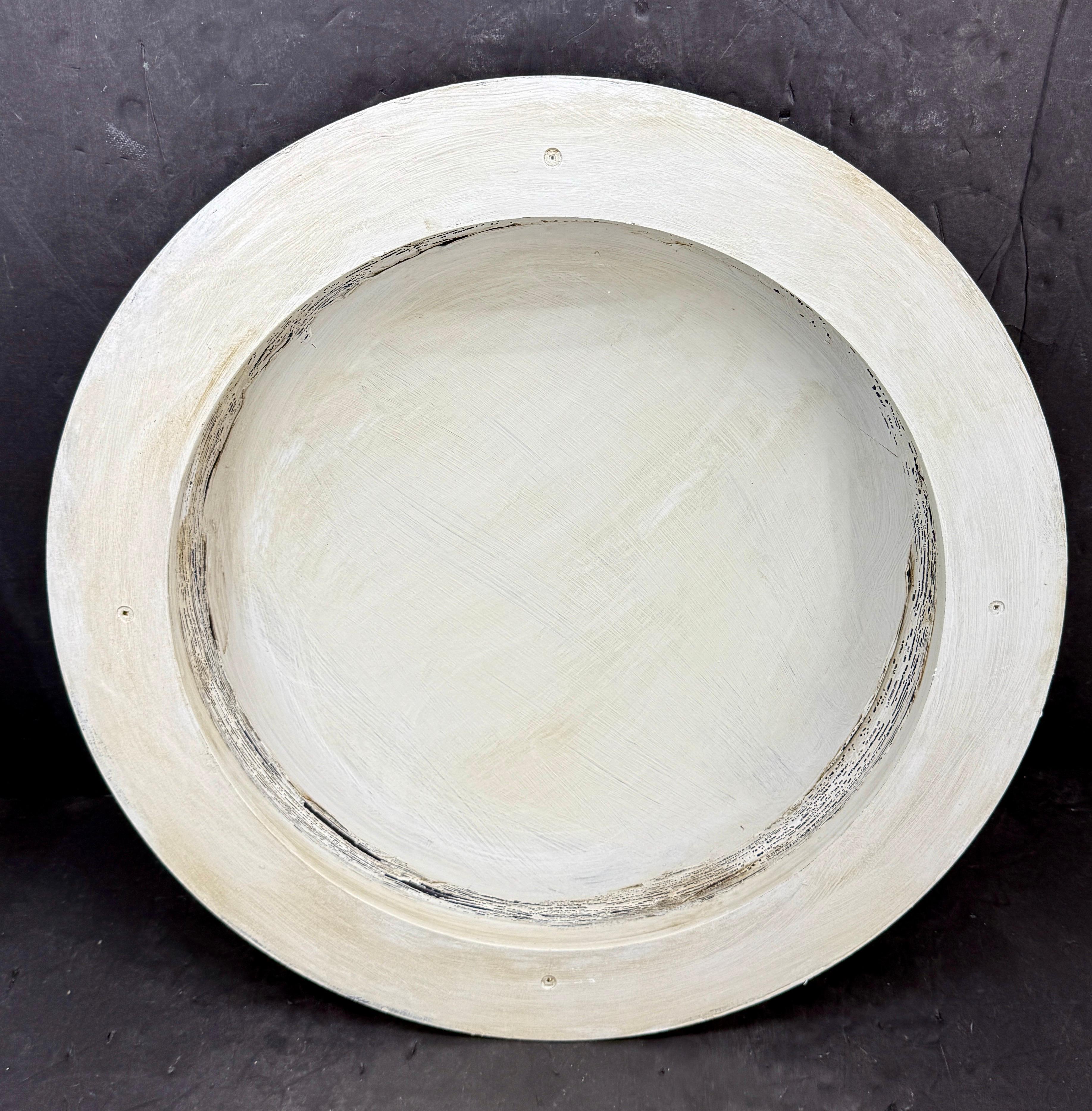 European Round Bullseye Wall Mirror Gustavian Style Painted For Sale
