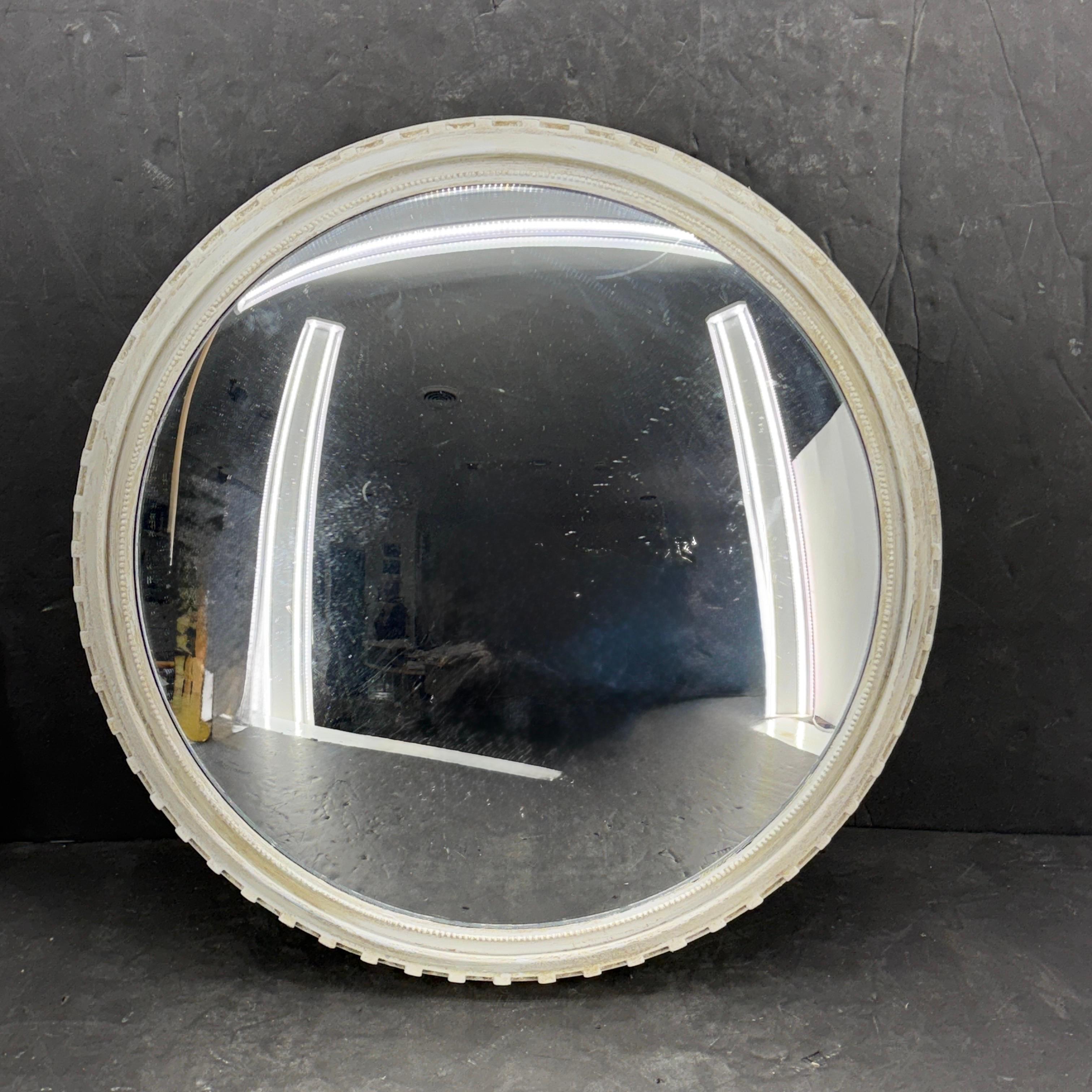 Hand-Crafted Round Bullseye Wall Mirror Gustavian Style Painted For Sale
