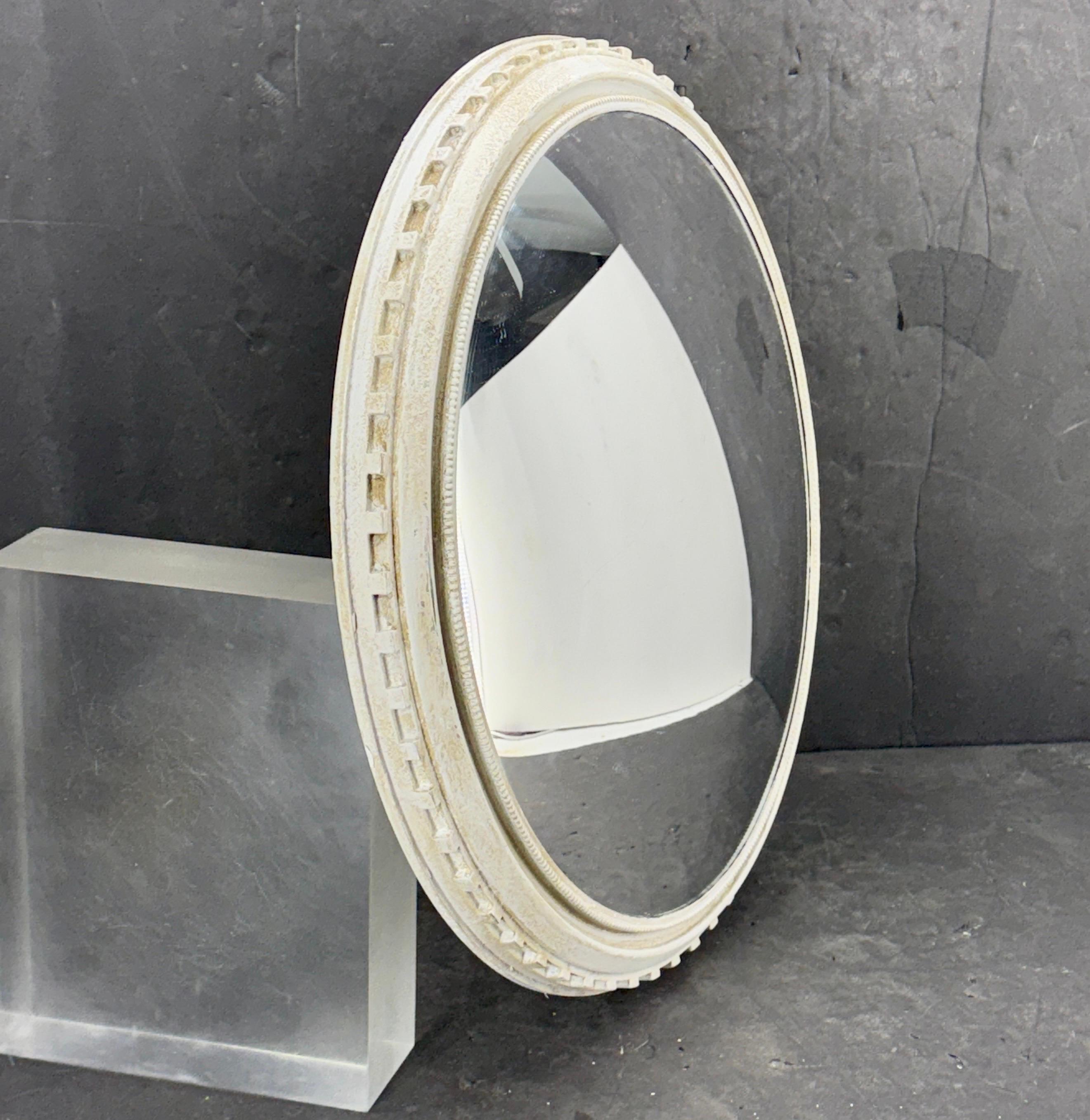 20th Century Round Bullseye Wall Mirror Gustavian Style Painted For Sale