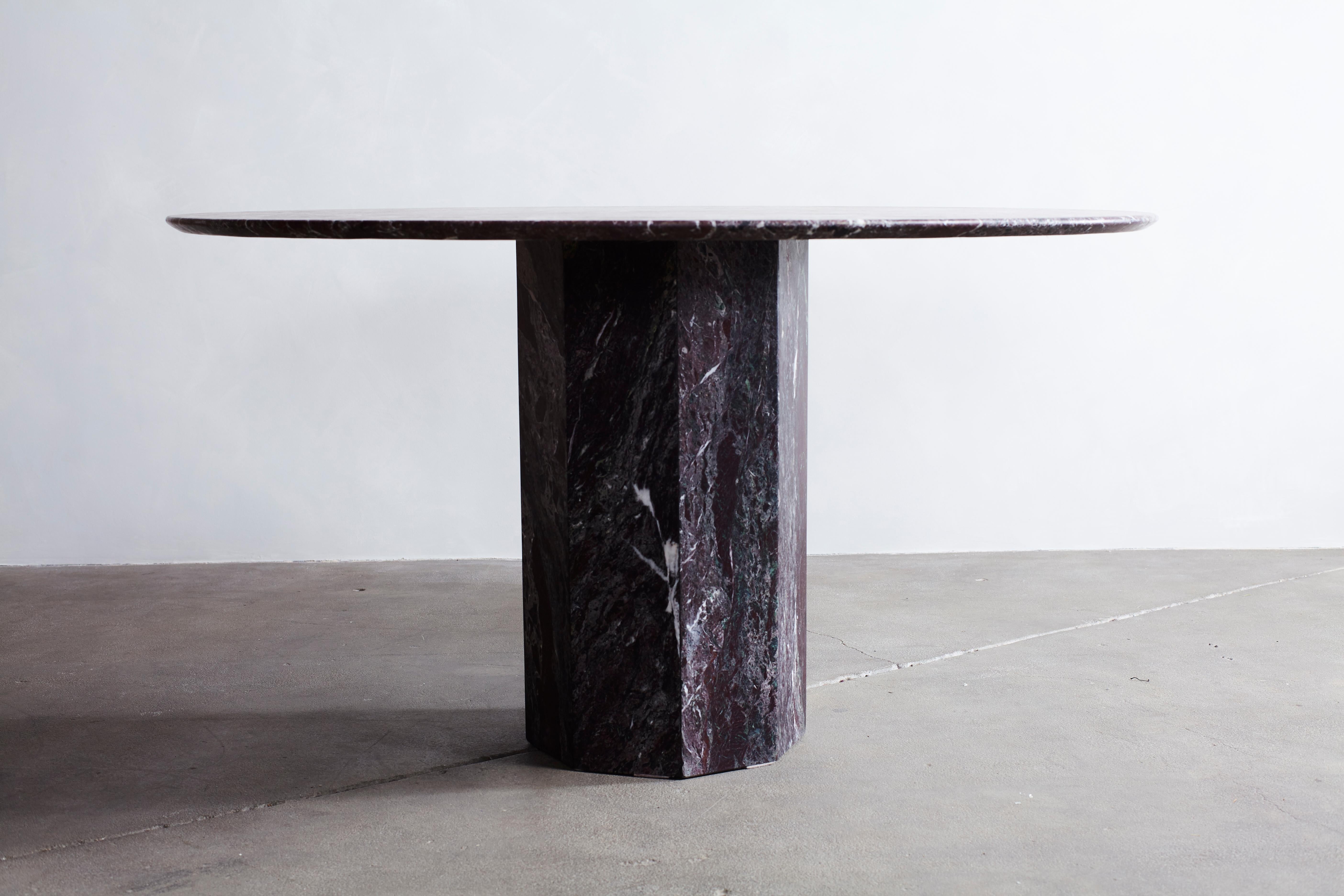 faceted marble table