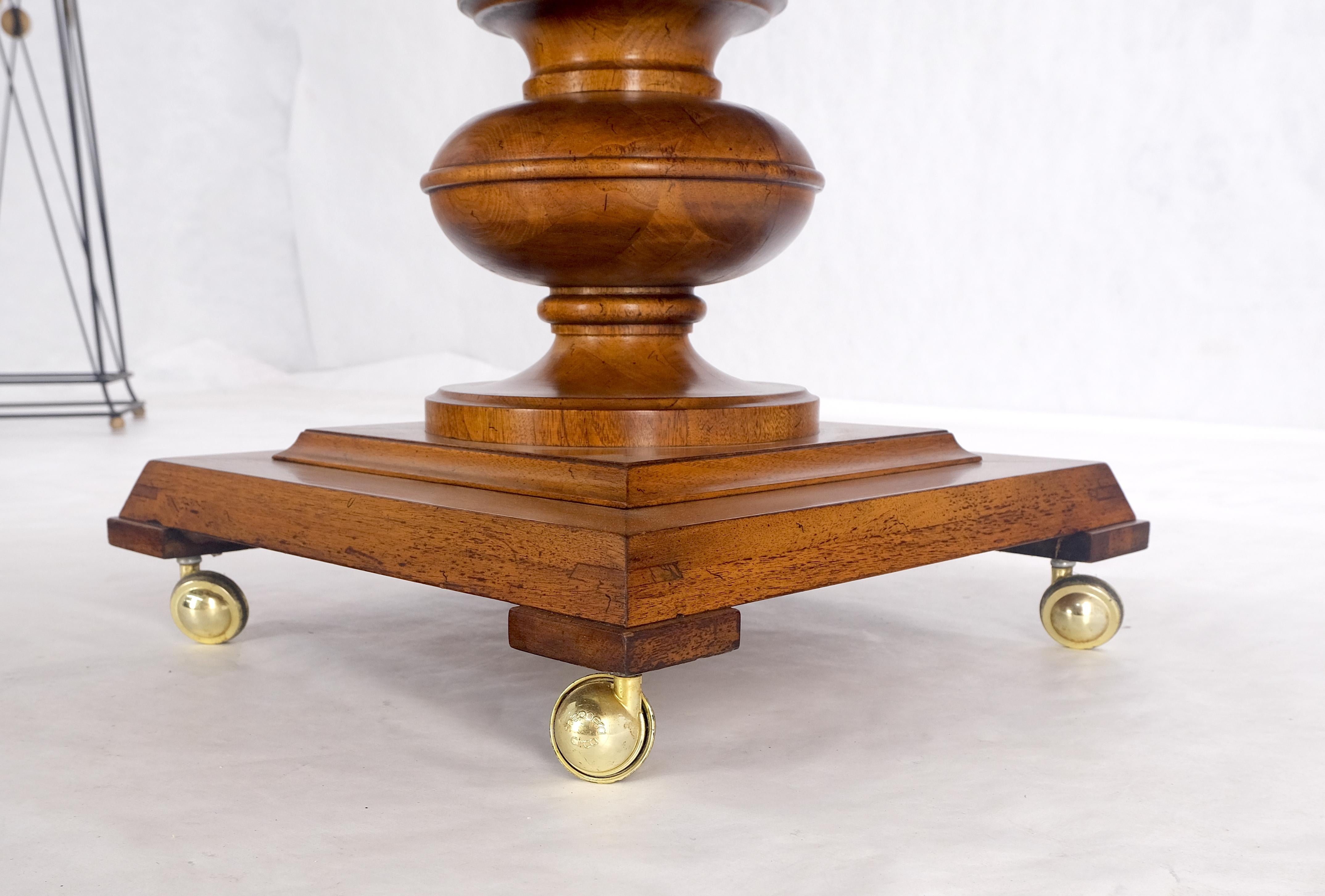 Round Burl Wood Adjustable Height Single Pedestal Base Dining-Coffee Table MINT! im Angebot 1
