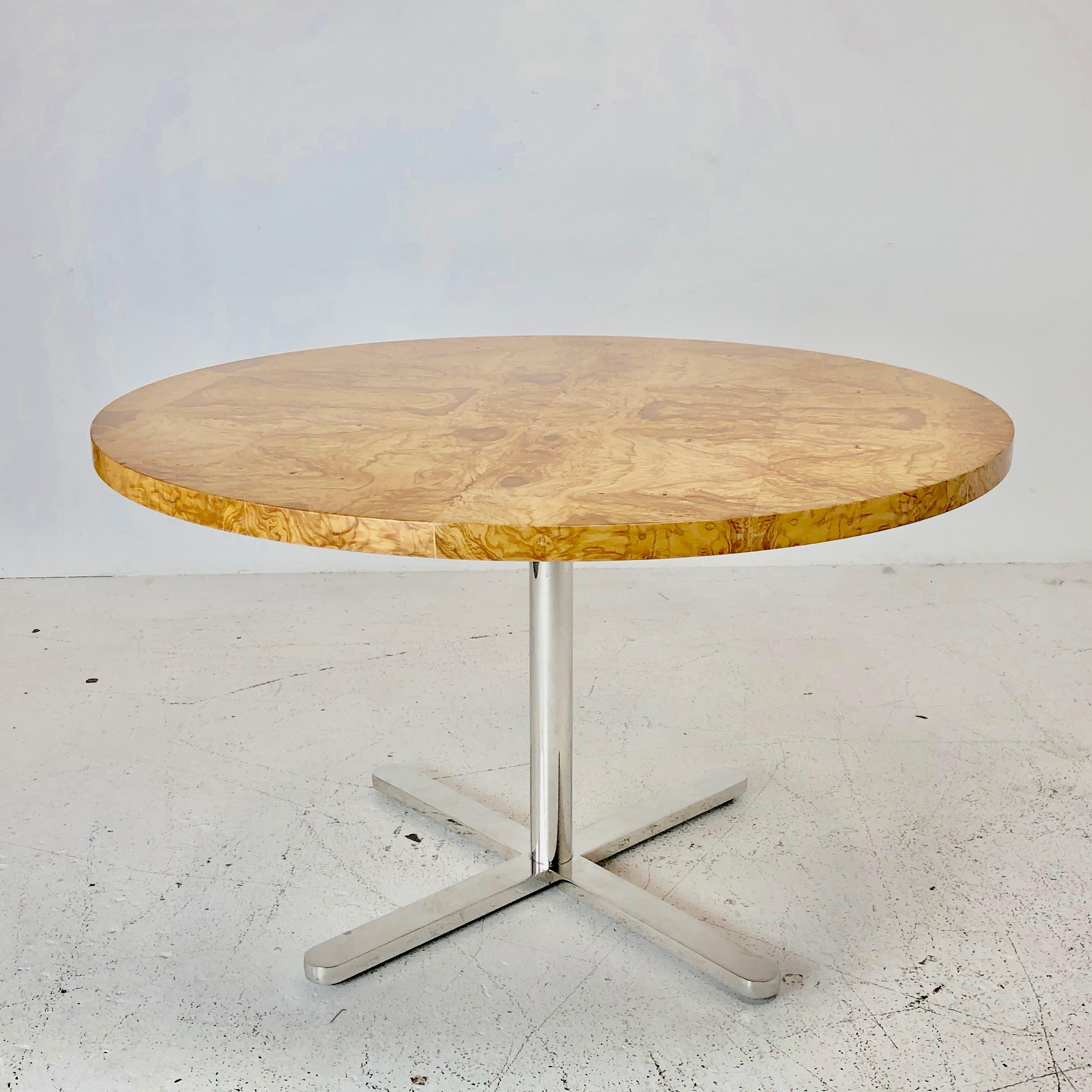 round burlwood dining table