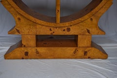 Round Burl Wood Étagère Bookcase