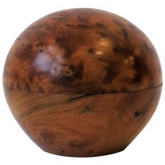 Round Burl Wood Trinket or Jewelry Box