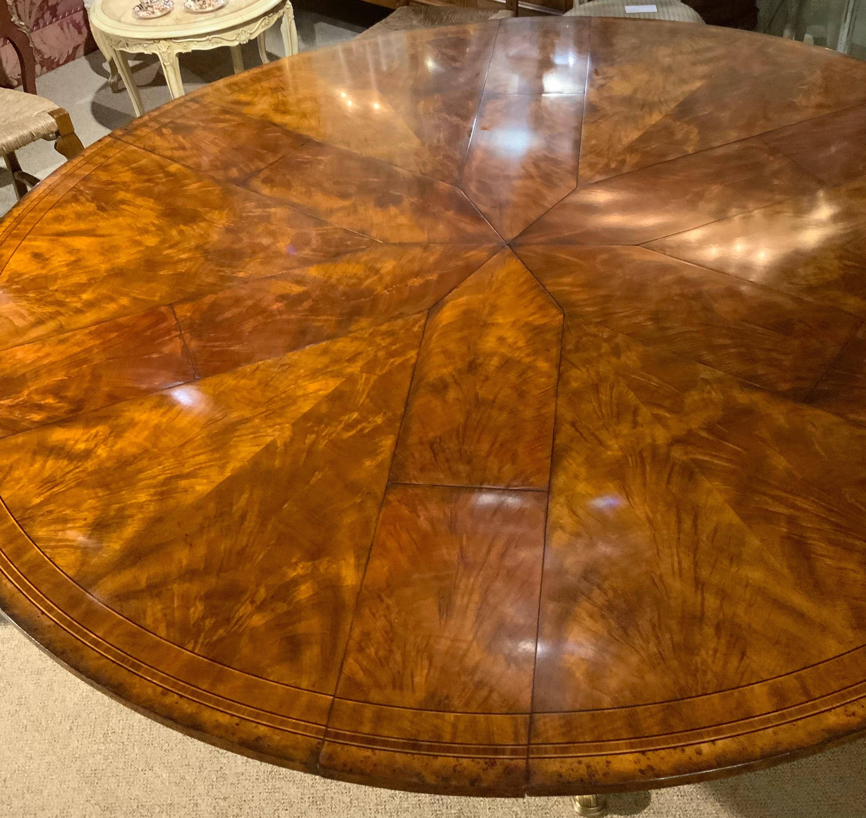 Round burled wood  Jupe dining table by Theodore Alexander 4