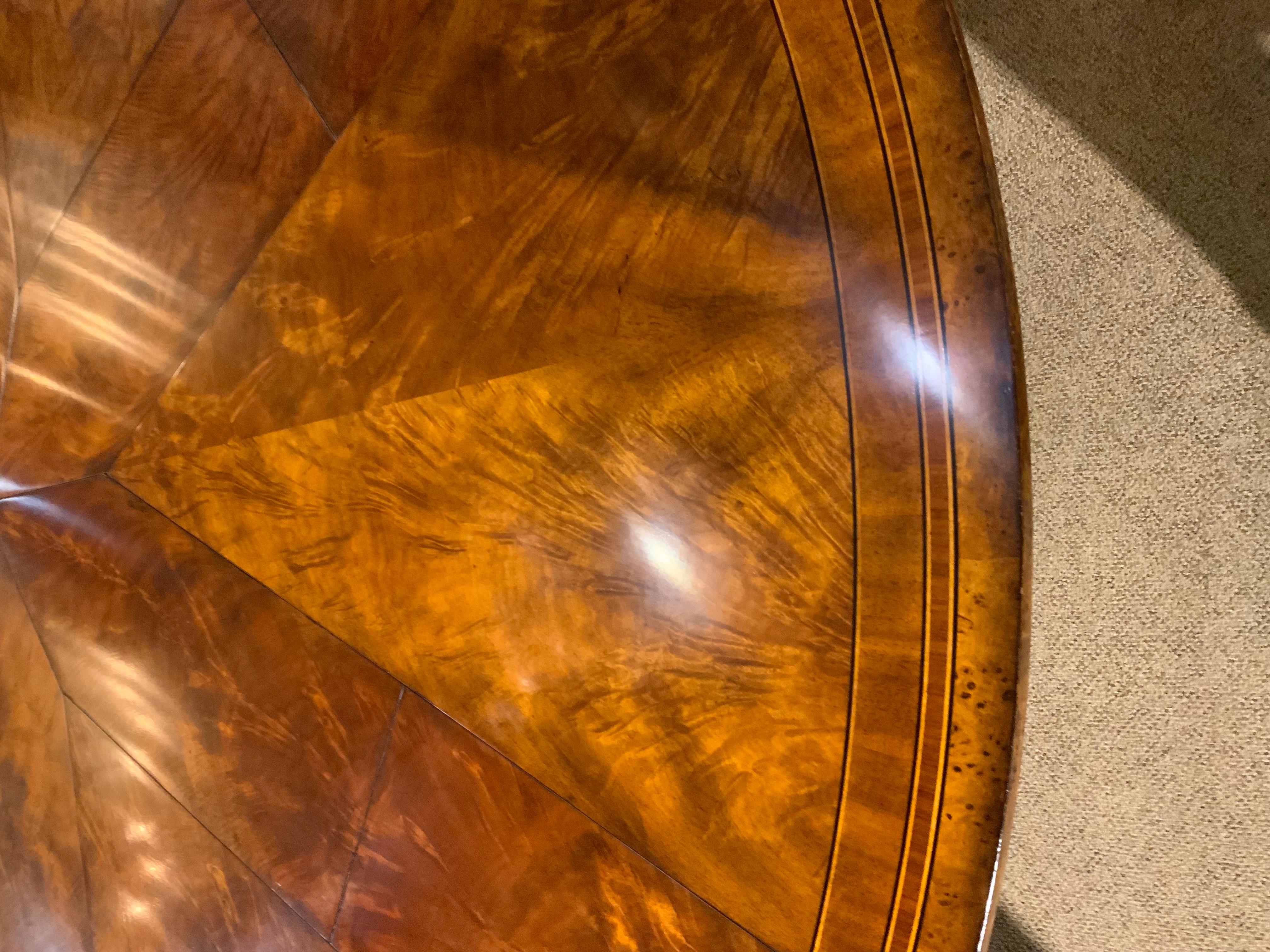 Round burled wood  Jupe dining table by Theodore Alexander 2