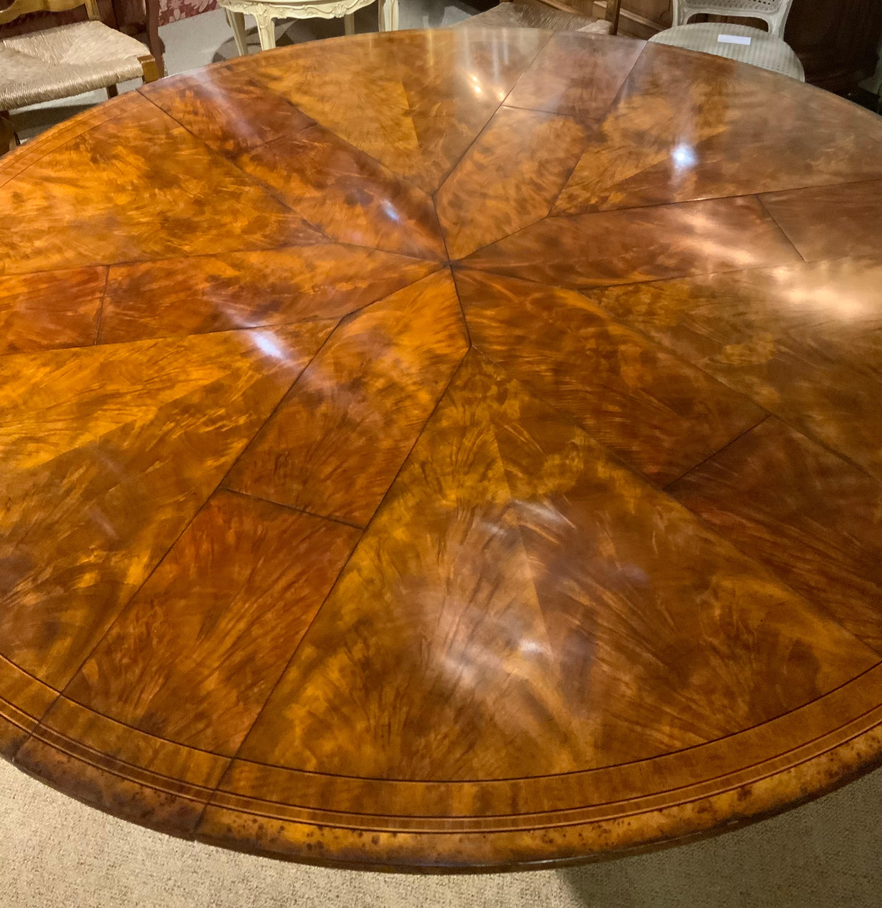 Round burled wood  Jupe dining table by Theodore Alexander 3