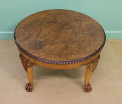 Round Burr Walnut Coffee Table, circa 1930