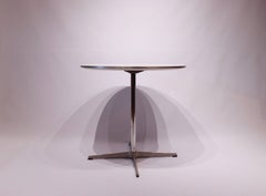Round Café Table of White Laminate Tabletop, Piet Hein and Arne Jacobsen, 2008