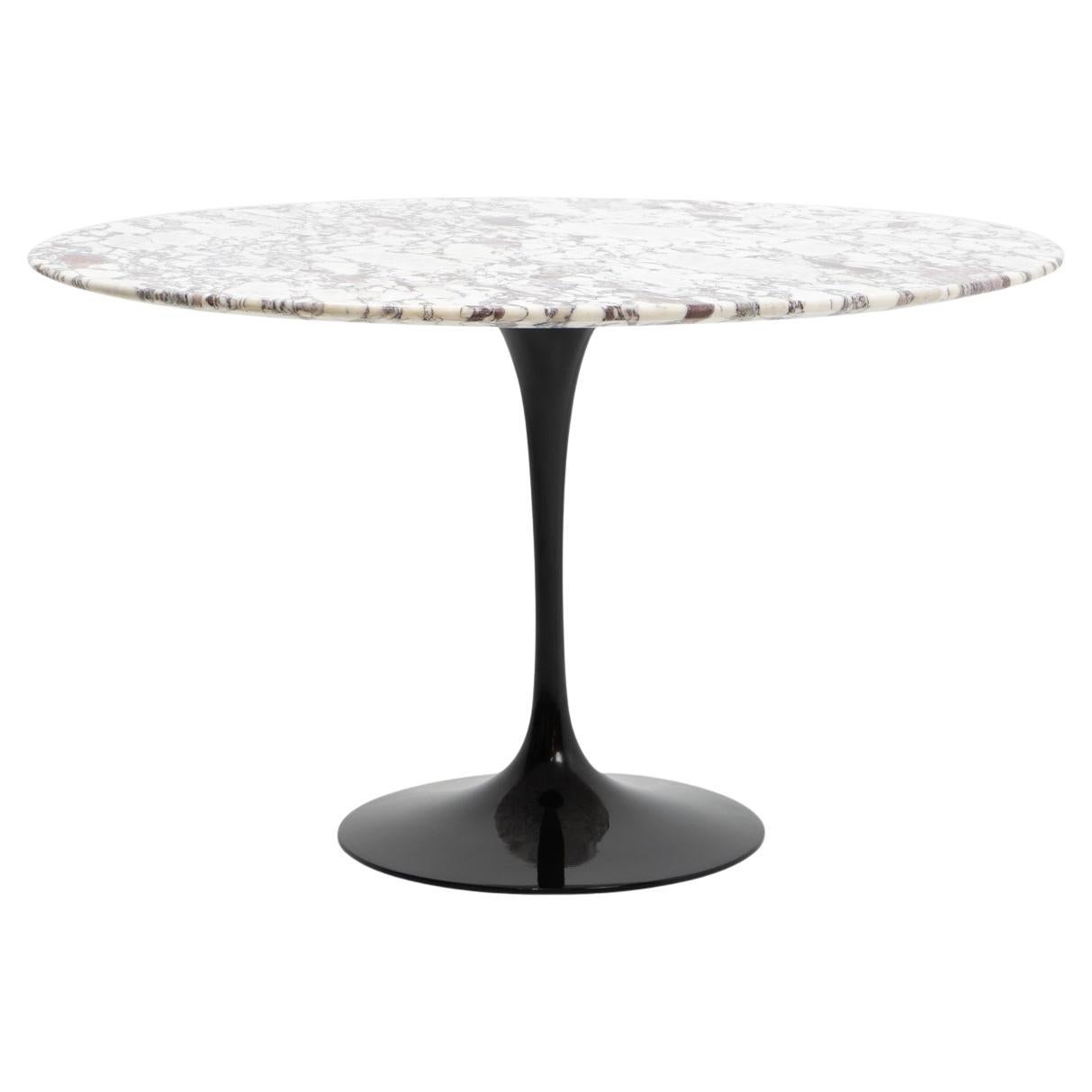 Mesa de comedor redonda de mármol Calacatta Viola de Eero Saarinen para Knoll, años 70