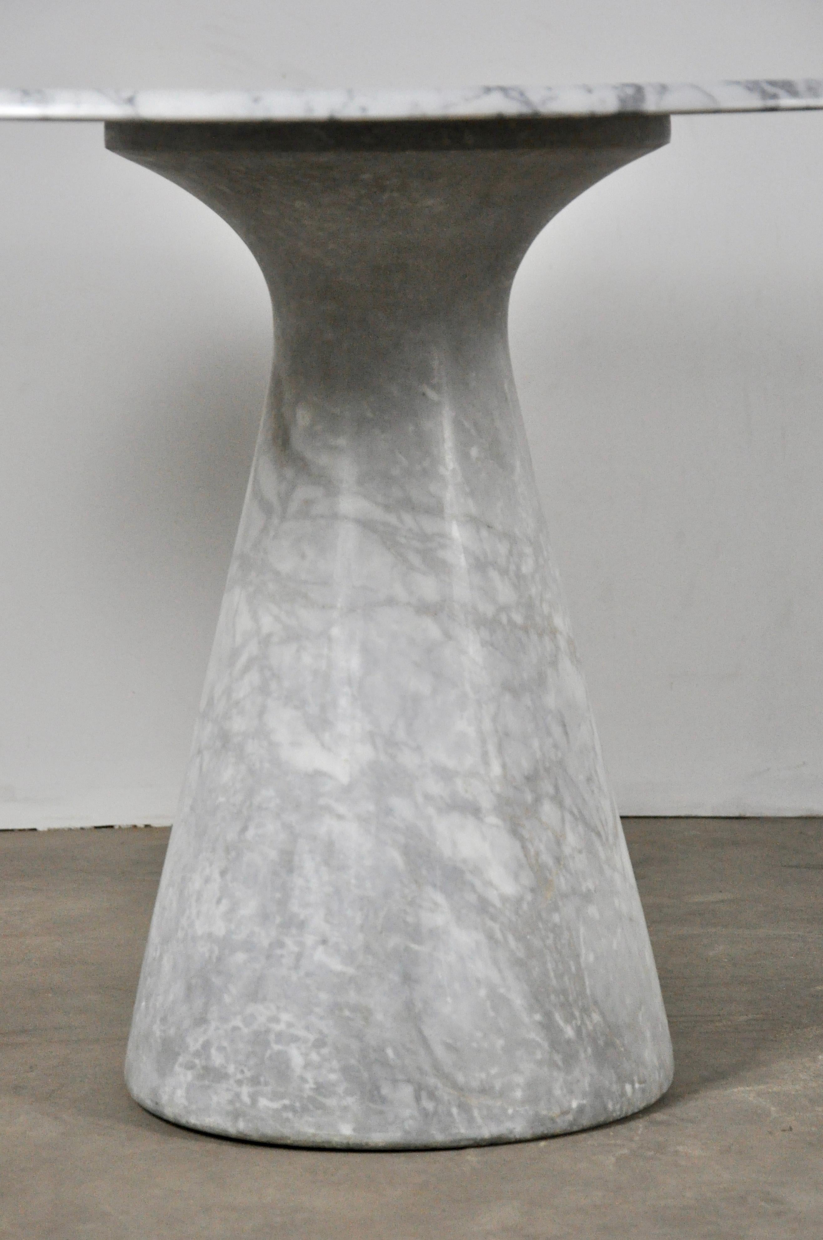 Late 20th Century Round Carrara Marble Dining Table by Angelo Mangiarotti, 1970s