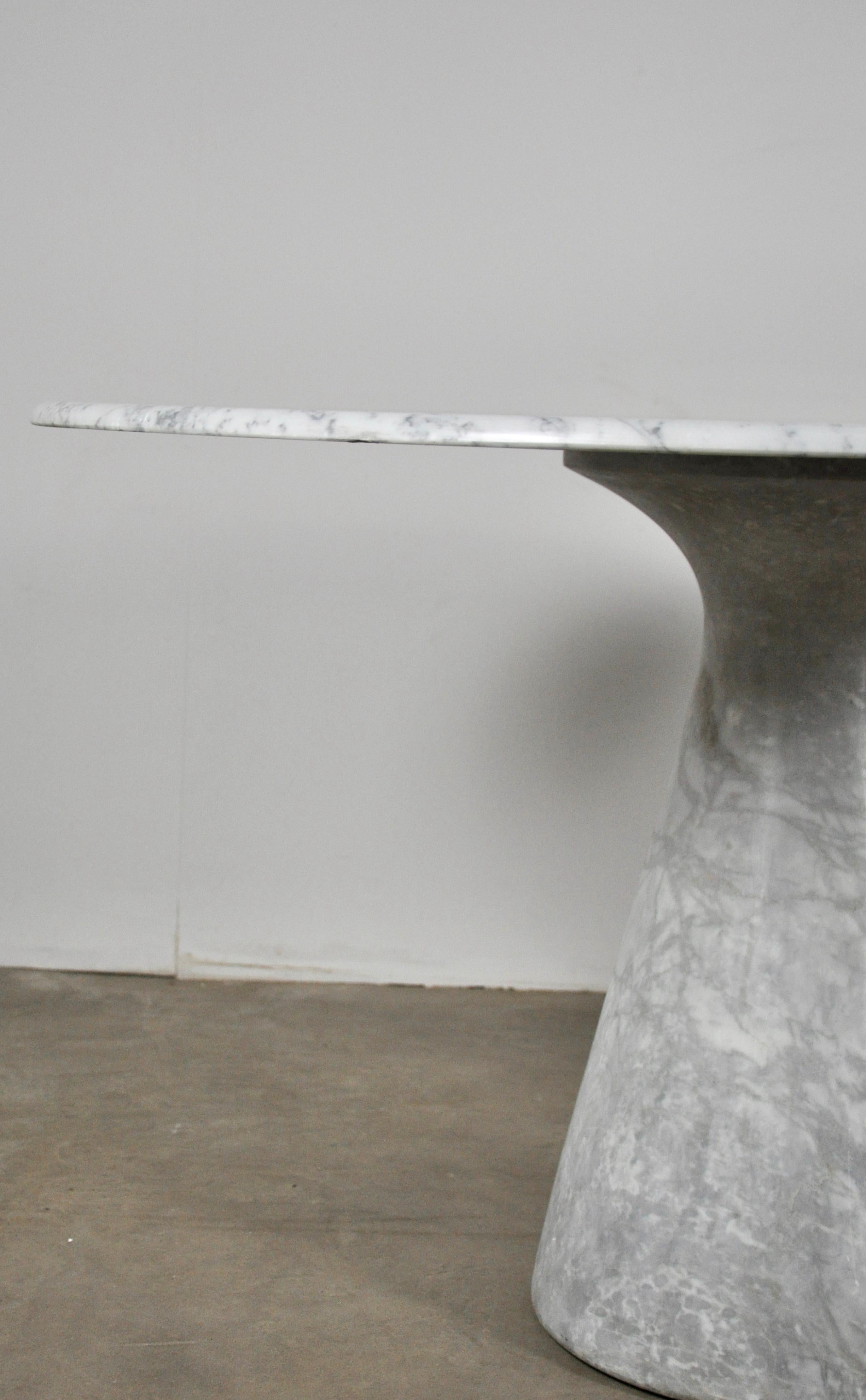 Round Carrara Marble Dining Table by Angelo Mangiarotti, 1970s 2