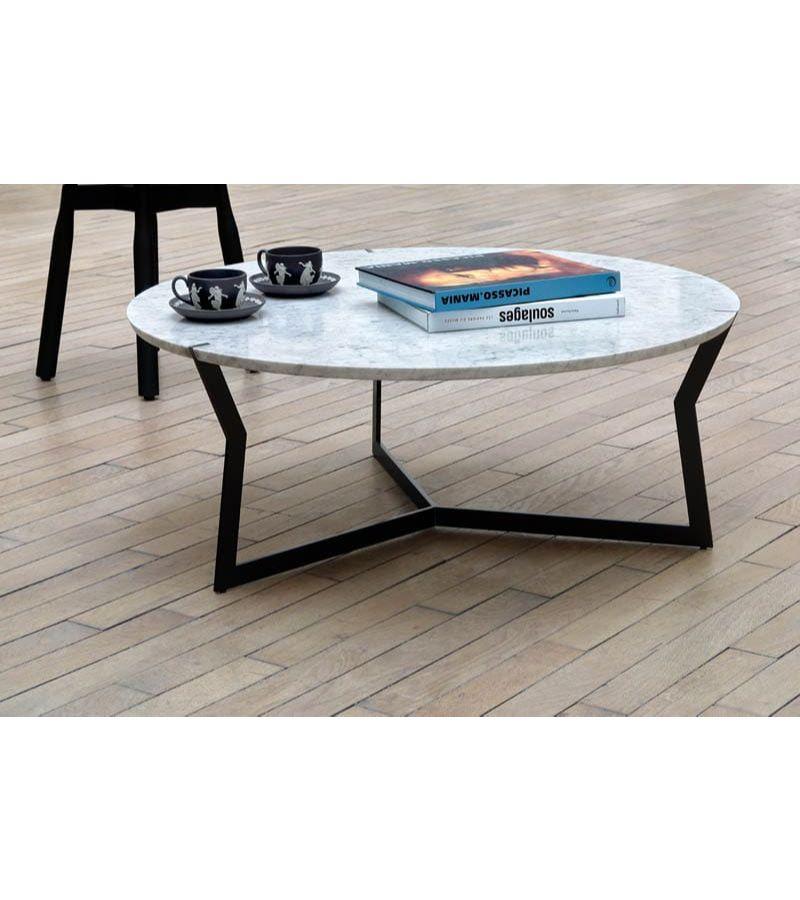 Lacquered Round Carrara Star Coffee Table by Olivier Gagnère
