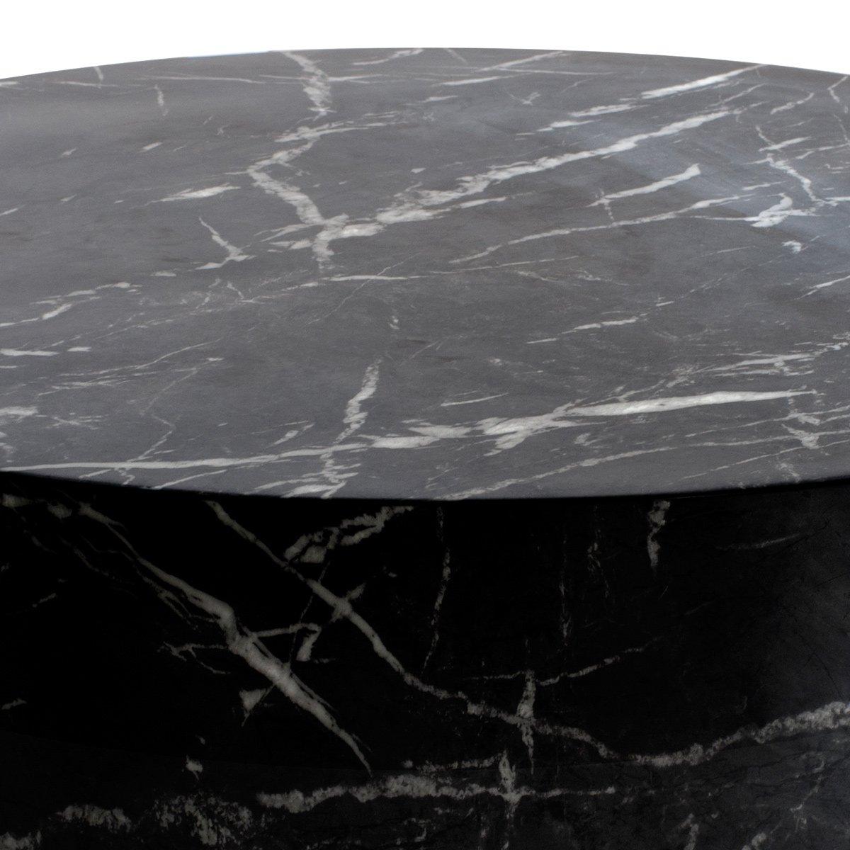 Stunning round coffee table in Carrera marble with a smooth, satin polished finish.