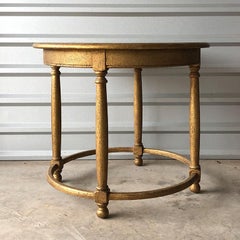 Round Carved Oak Gilt Side or Occasional Tables by Minton-Spidell A pair