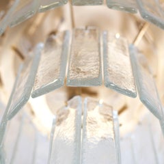 Round Ceiling Clear Murano Glass Listels Gold Finish, Charleston Multiforme