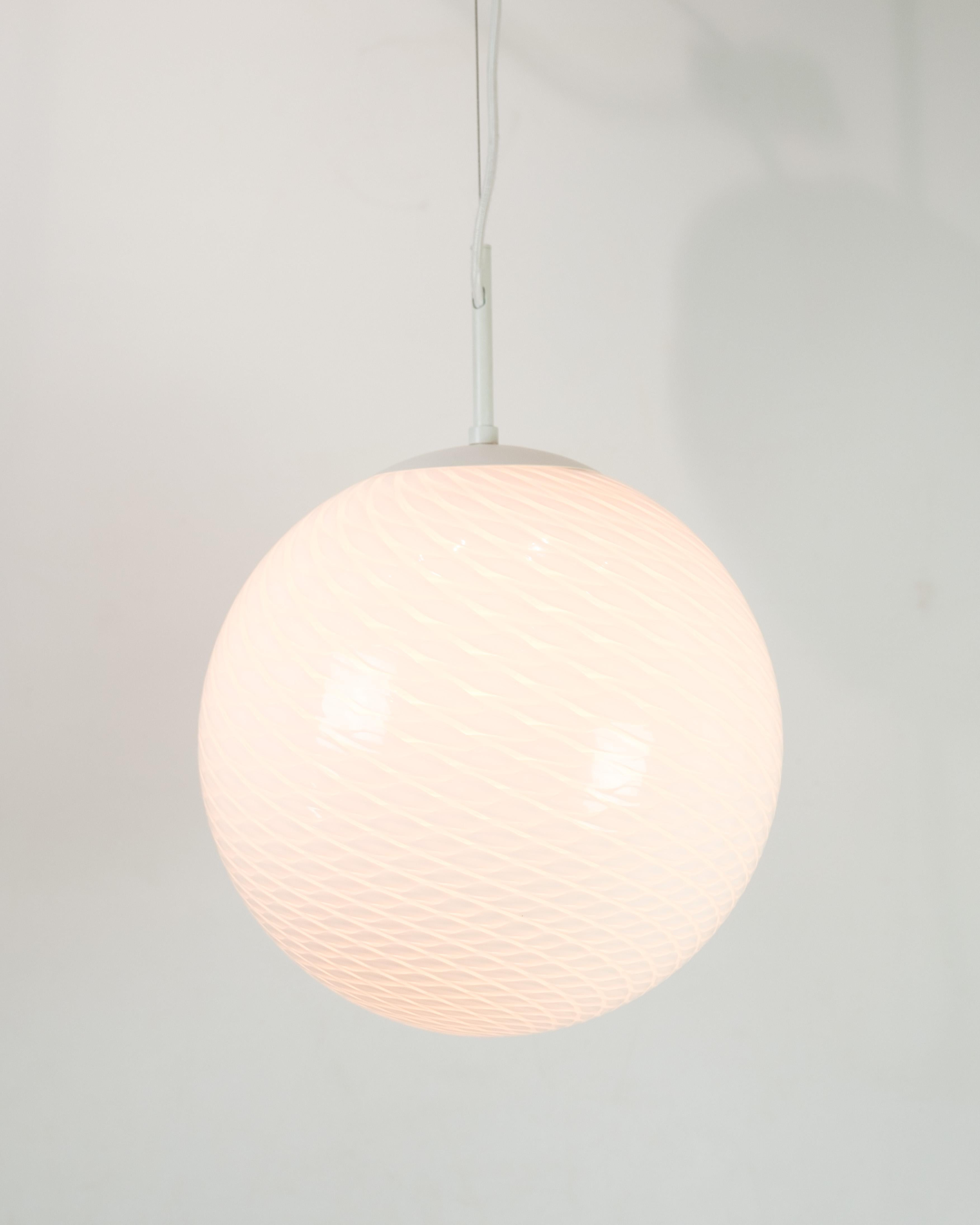 Round Ceiling Lamp Made In Verano Italien Glass 4