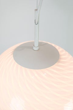 Round Ceiling Lamp Made In Verano Italien Glass