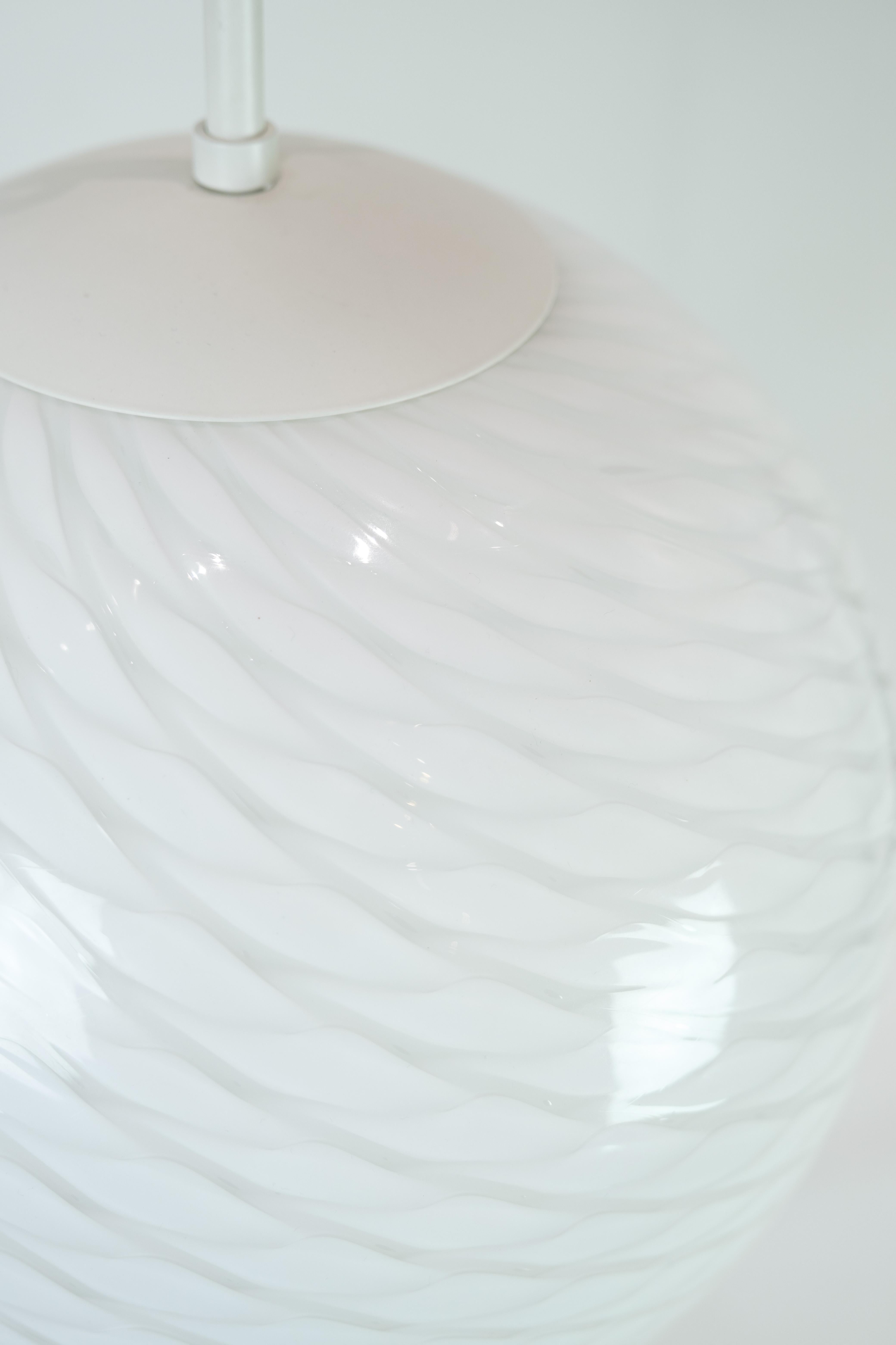 20th Century Round Ceiling Lamp Made In Verano Italien Glass