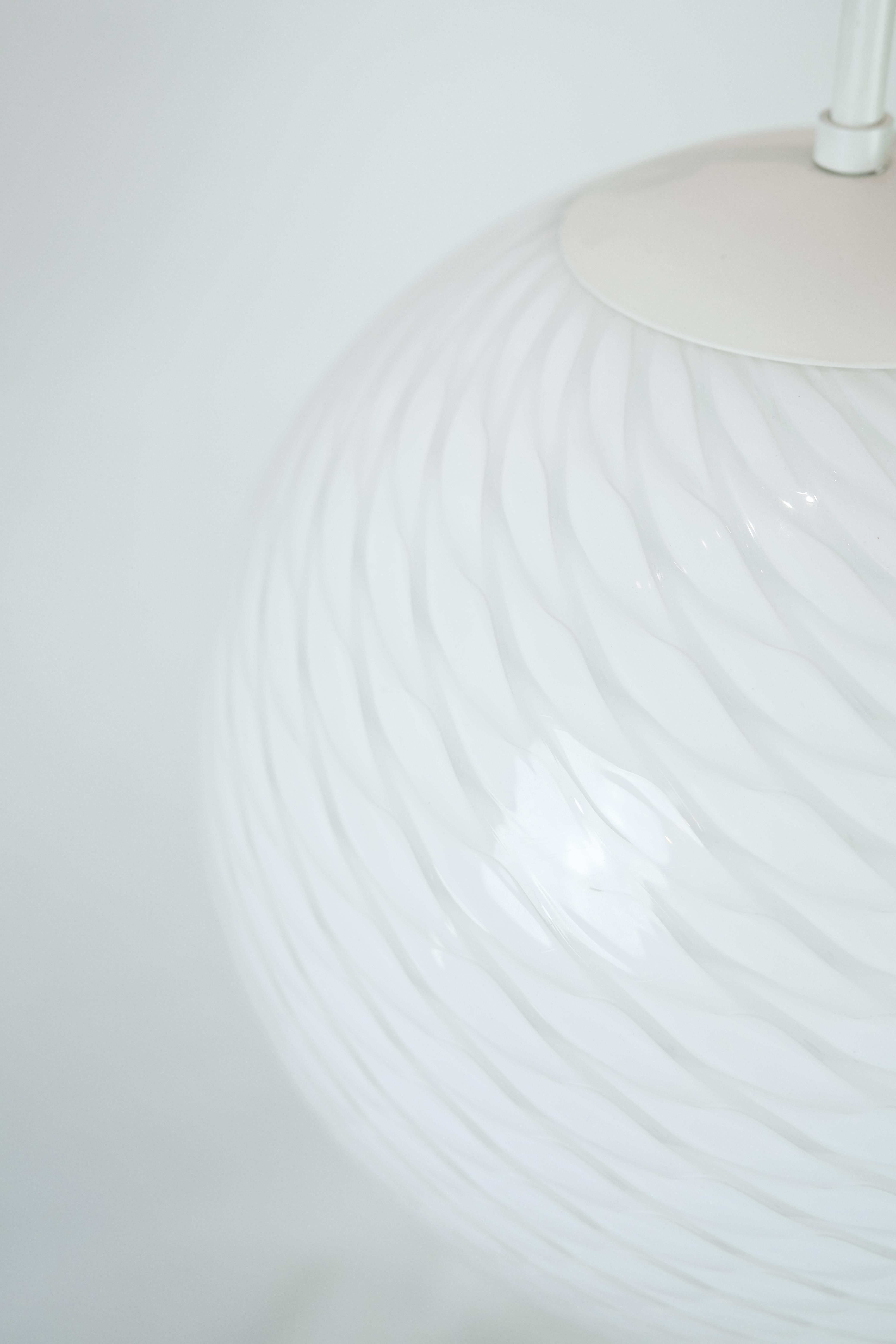 Round Ceiling Lamp Made In Verano Italien Glass 1