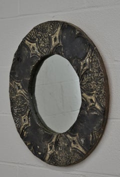 Round Ceiling Tin-Framed Wall Mirror