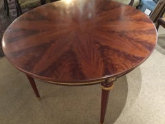 Round Center Table/Dining Table Mahogany Gilt Bronze Mounts in Louis XVI Style