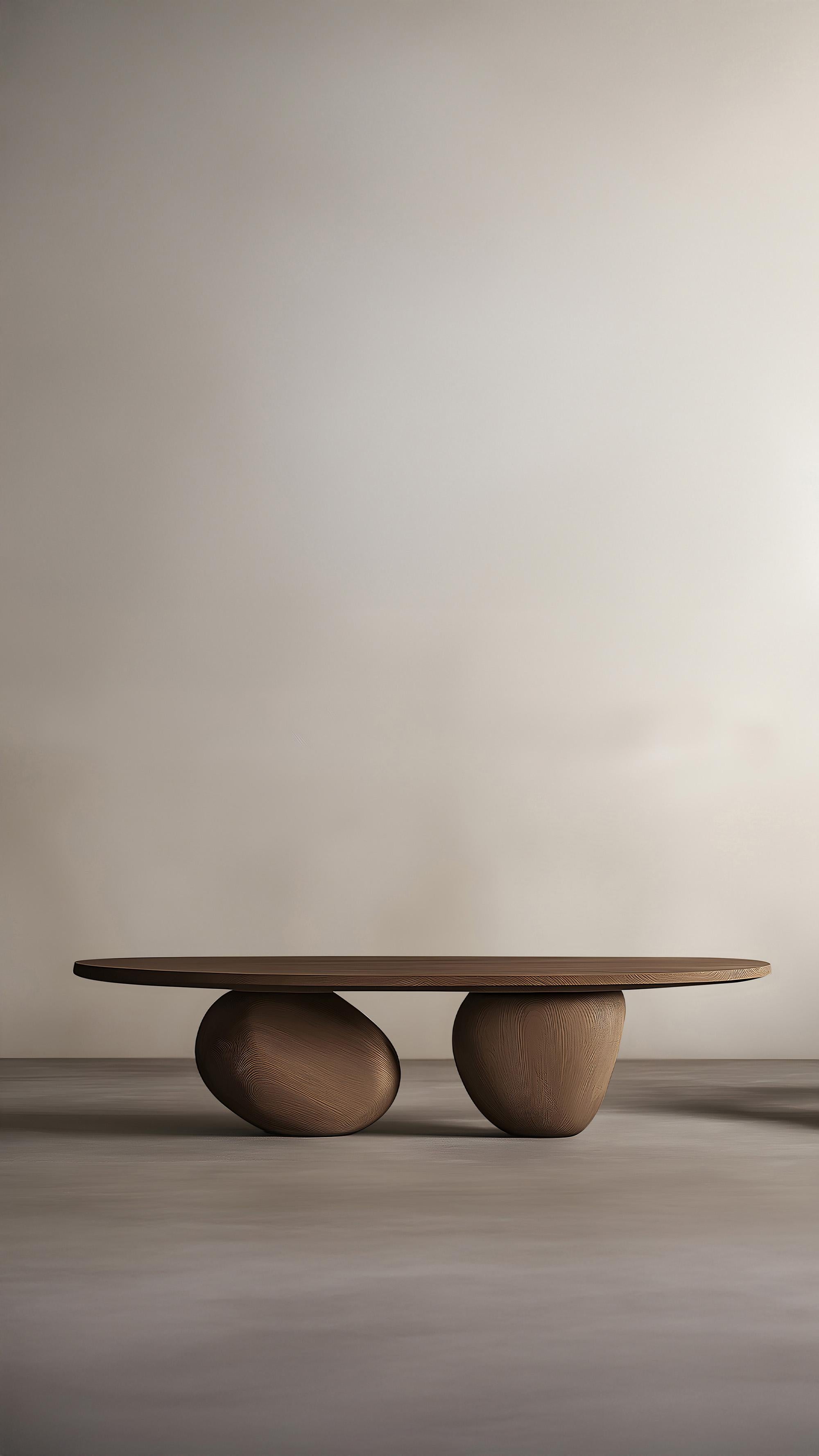 Brutalist Round Center Table Serie 13 – Sereno by Joel Escalona with Organic Forms For Sale