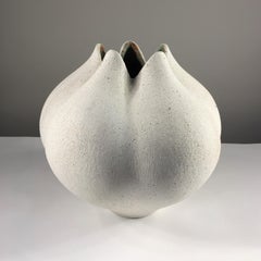 Round Ceramic Blossom Vase with Petals by Yumiko Kuga
