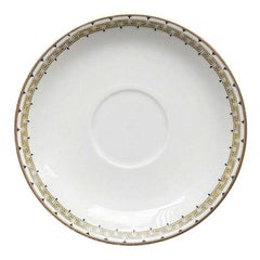 Round Ceramic Greek Key Trinket or Change Dish - Haviland & Co. Limoges France
