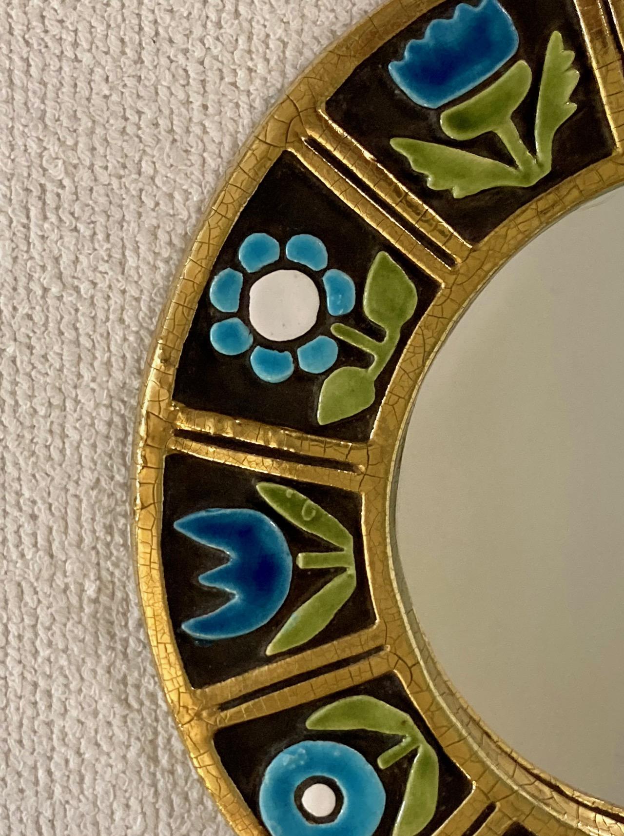 mirror decorated with flowers