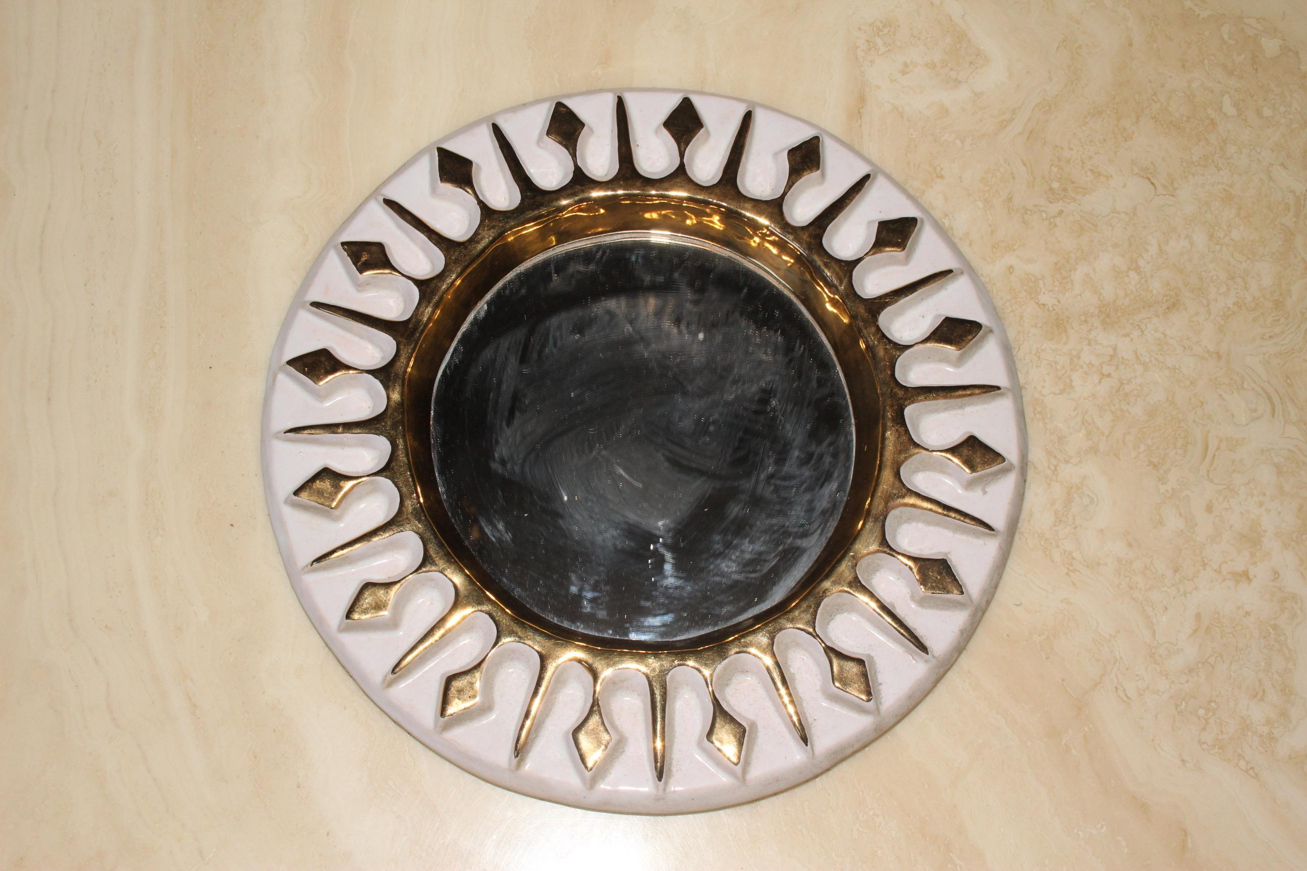 European Round Ceramic Mirror
