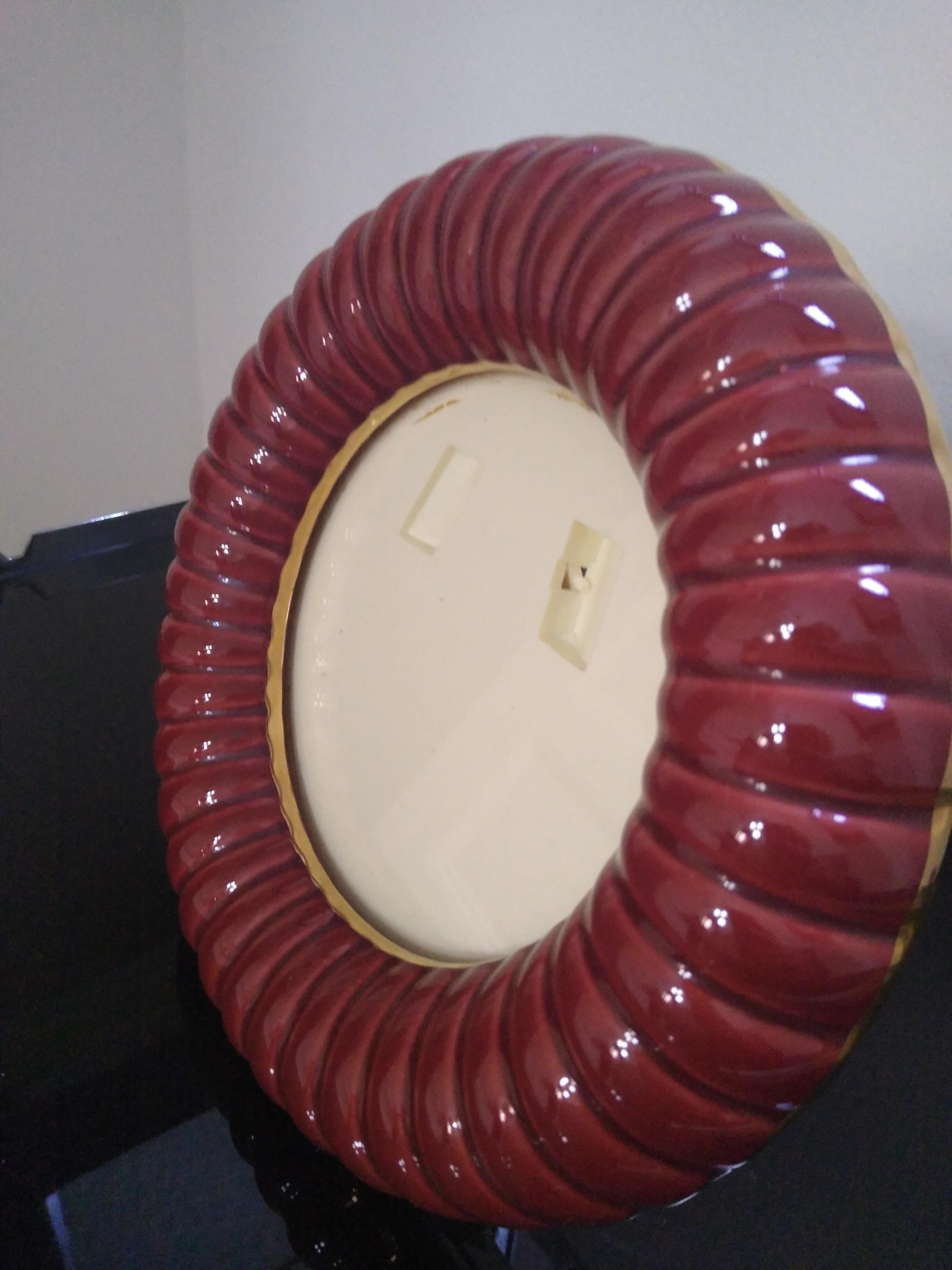 Italian Round Ceramic Picture Frame, Italy 1960s For Sale
