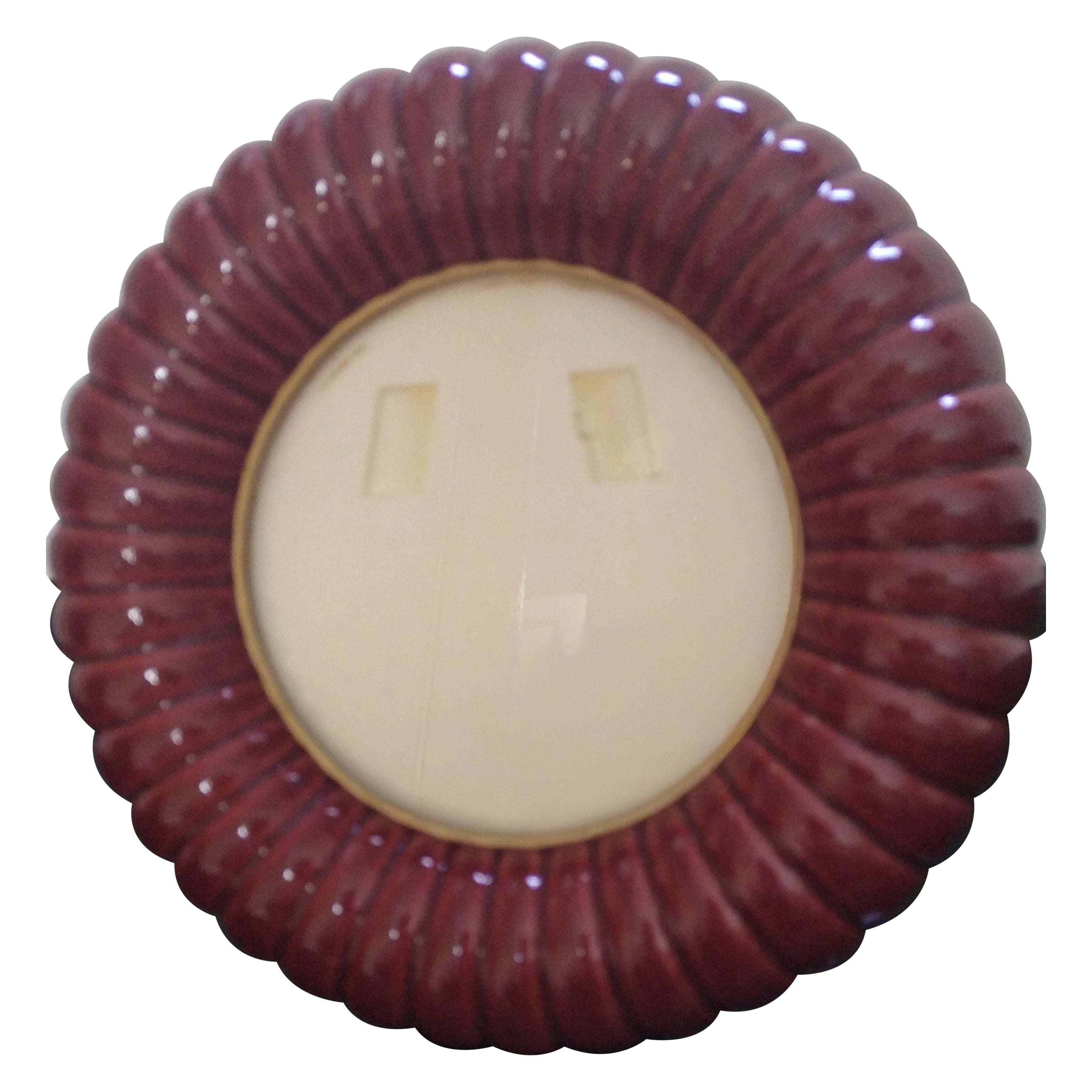 Round Ceramic Picture Frame, Italy 1960s