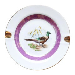 Aschenbecher oder Trinket-Schale aus rosa Keramik mit Fasanenmotiv von Yoko Boeki Japan