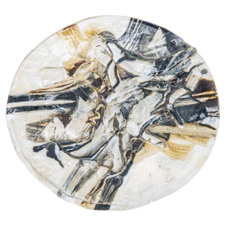 Round Ceramic Plate, Signed by Jeppe Hagedorn, Denmark 1960s