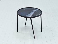 Side Table Origine Ceramic with Lacquered Steel Legs by Benjamin Poulanges