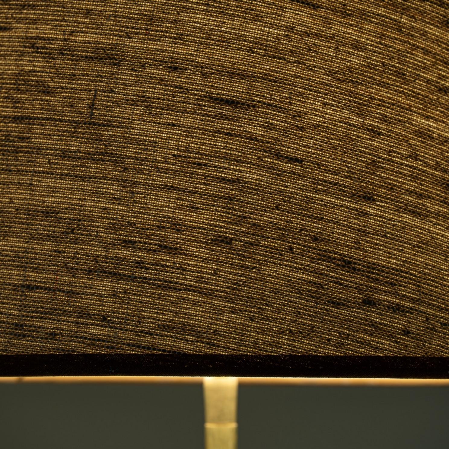 Metal Round Ceramic Table Lamp with Custom Silk Lampshade by René Houben For Sale