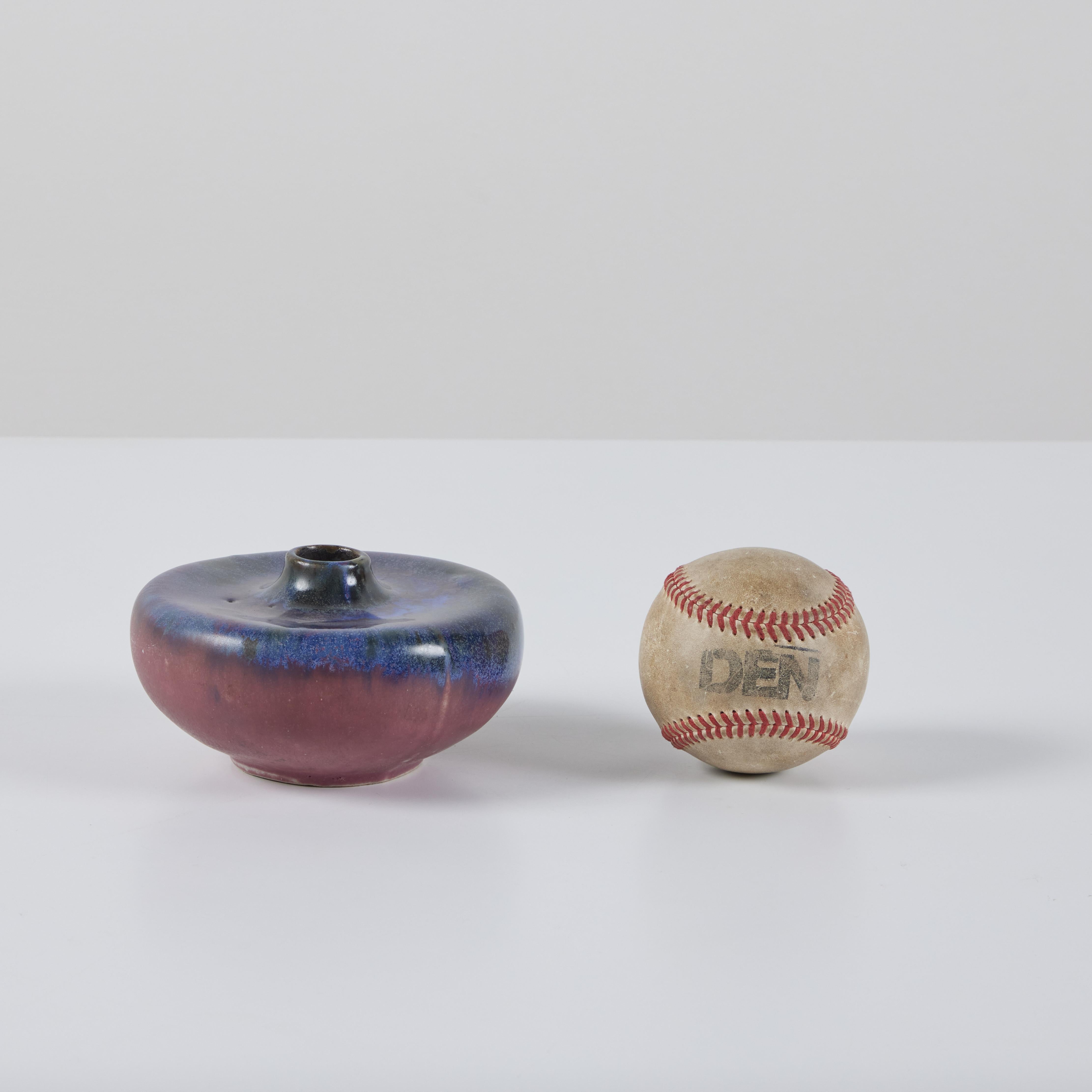 Mid-Century Modern Round Ceramic Weed Pot